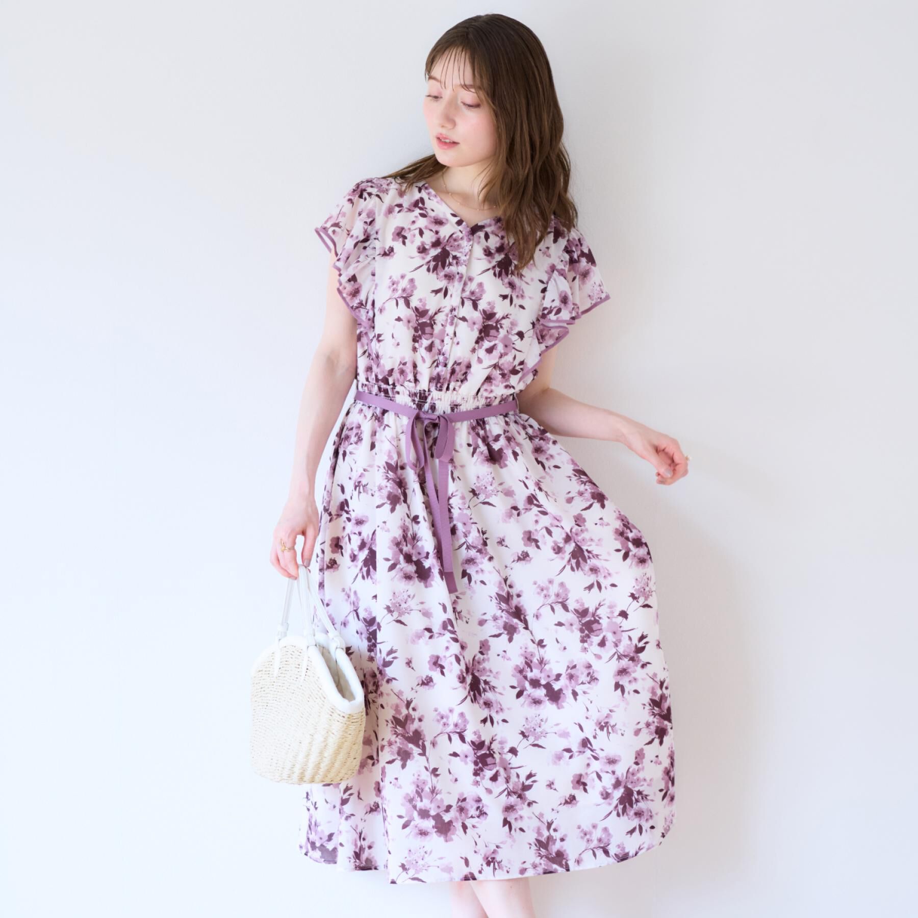 Couture broach「【花柄・華やか・一枚で着映え】サマーフラワーブーケワンピース」|ワンピース|