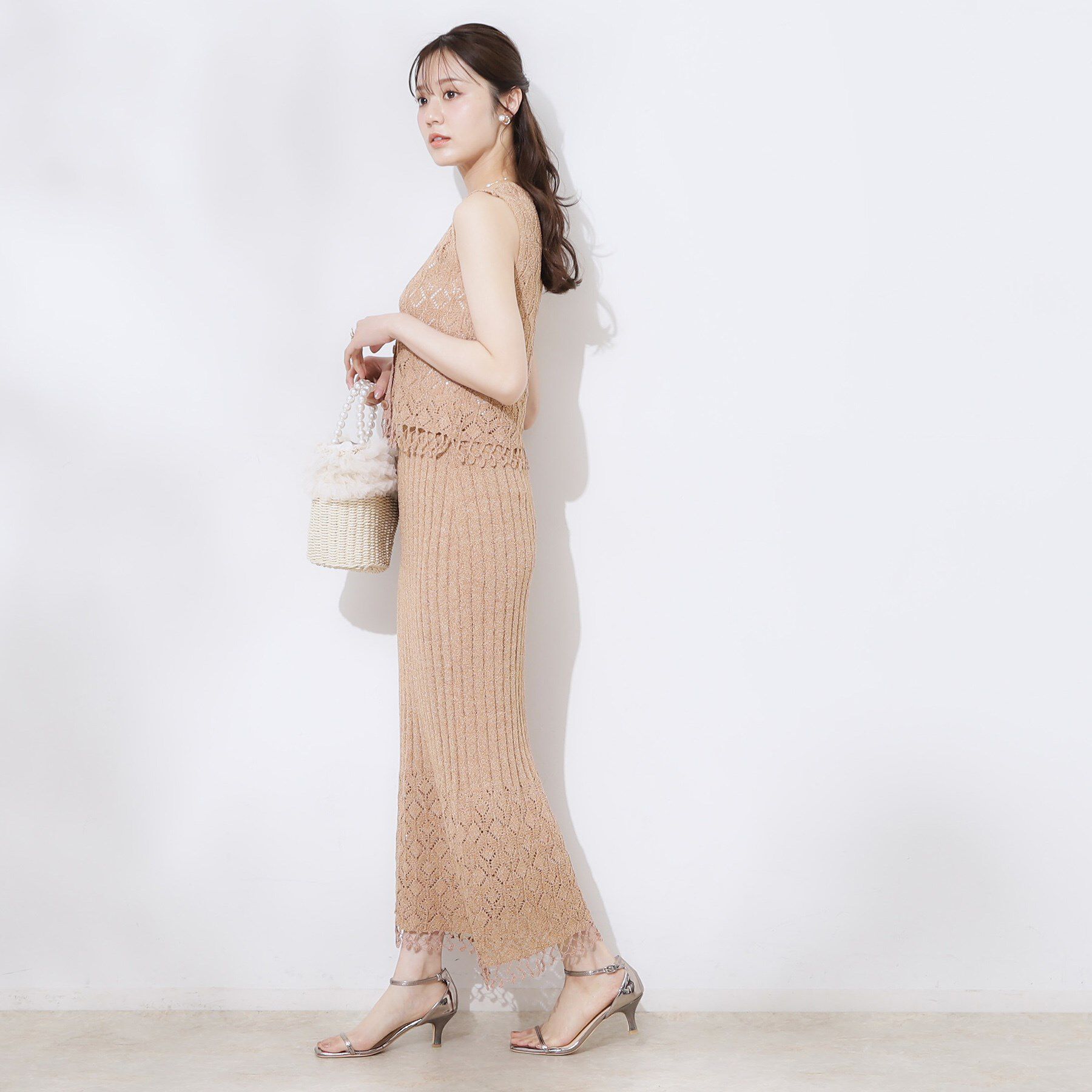 Couture broach「透かし編みフリンジニット」|ニット・セーター|