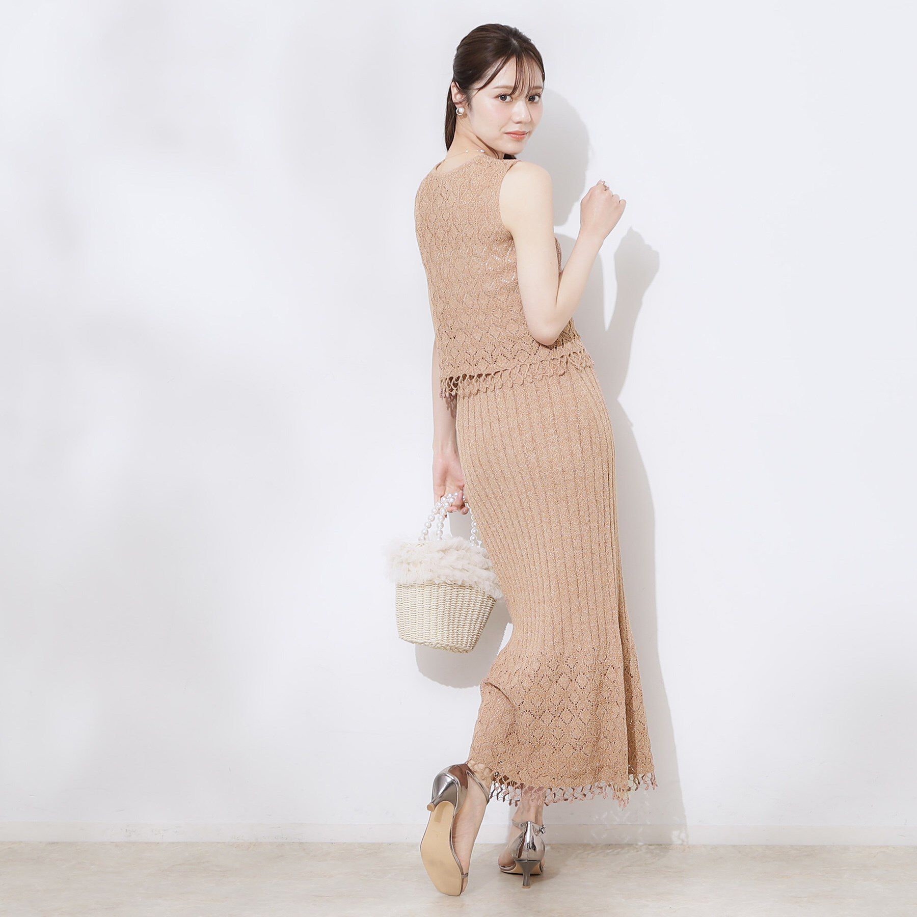 Couture broach「透かし編みフリンジニット」|ニット・セーター|