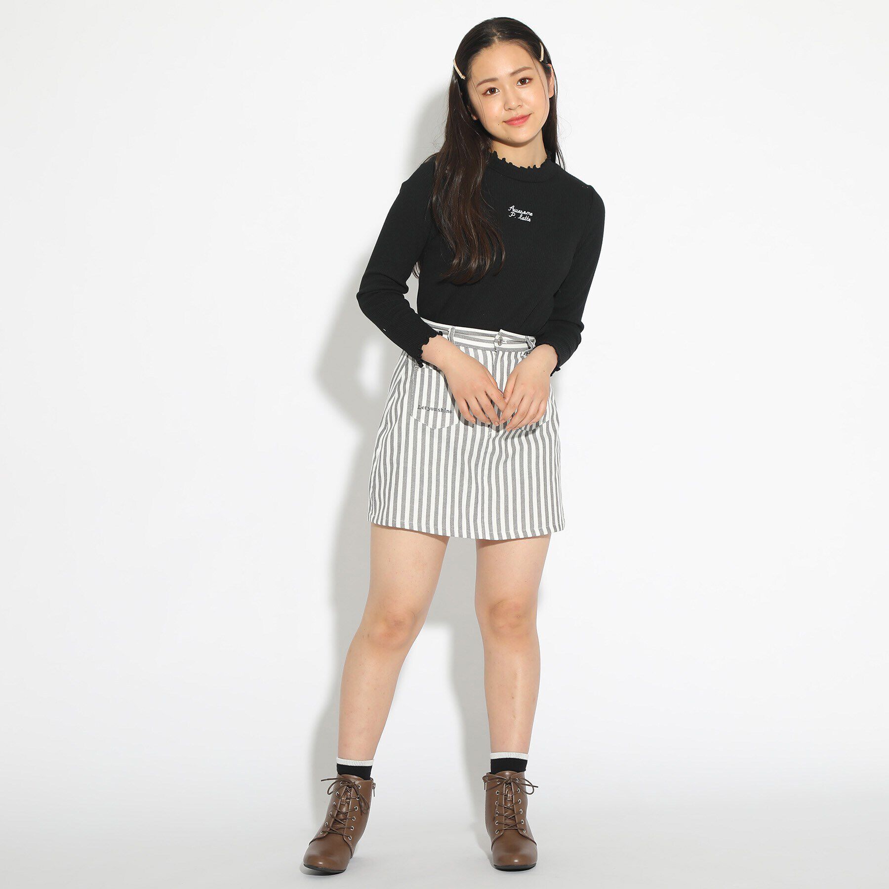 PINK-latte「ヒールレースアップブーツ」|ショートブーツ|