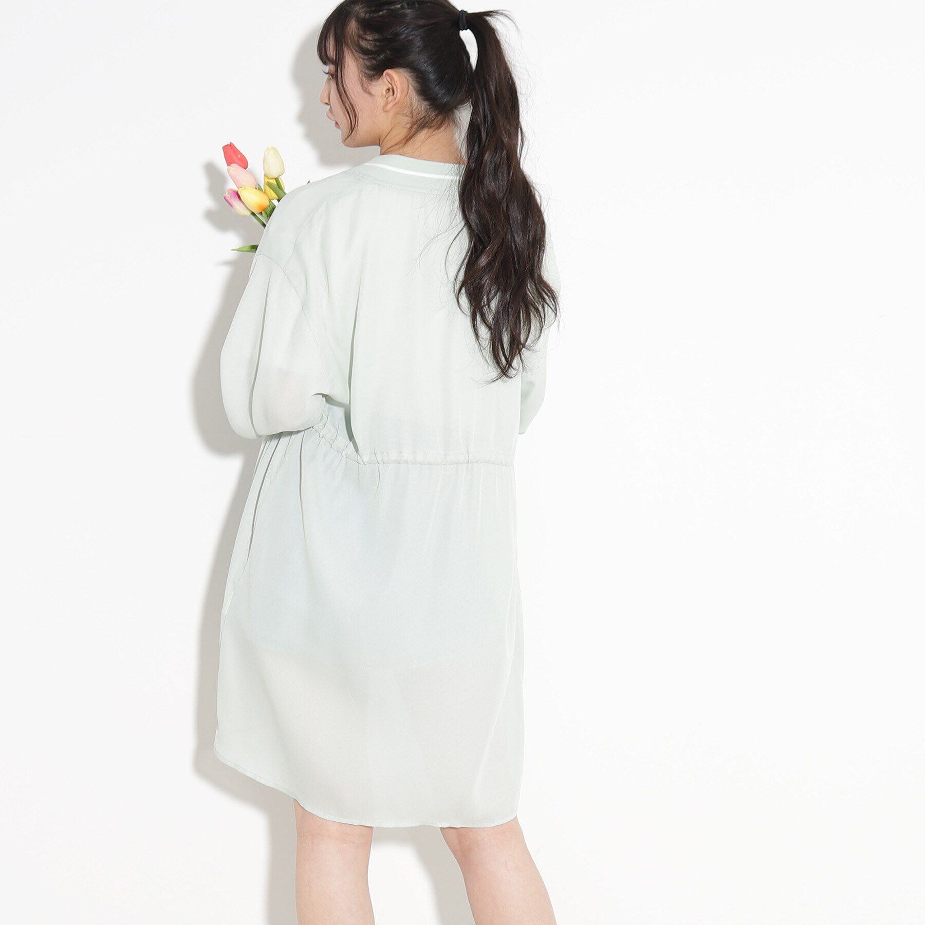 PINK-latte「【UV/セットアイテム】透けロングブルゾン+TシャツSET」|ブルゾン・スタジャン|