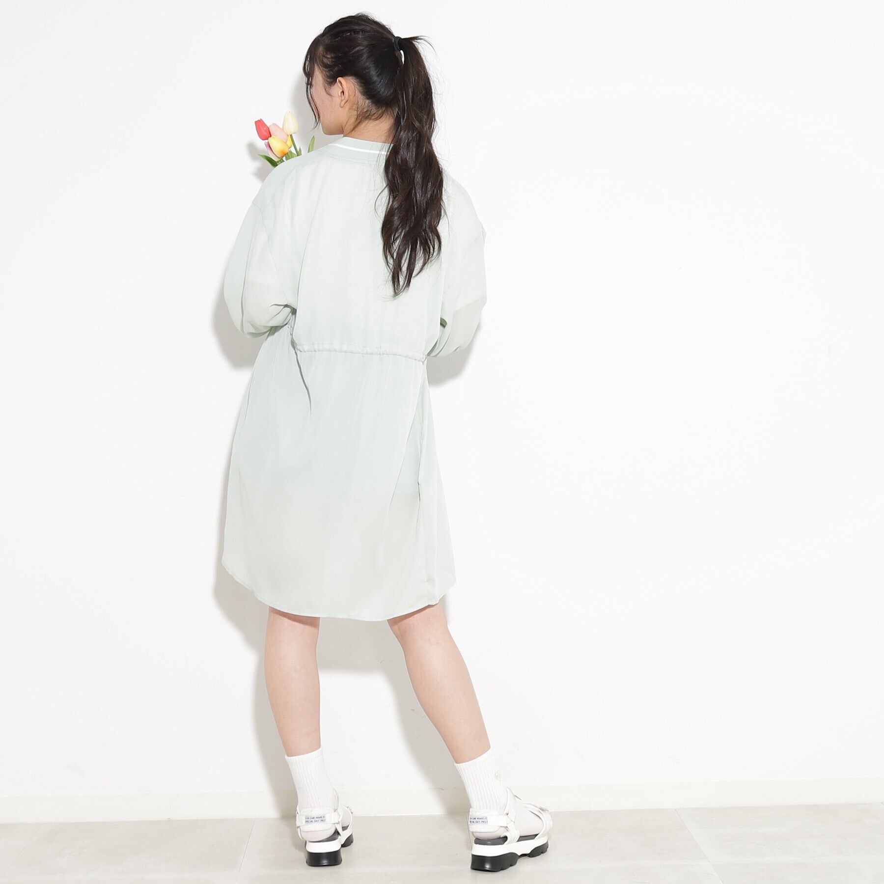 PINK-latte「【UV/セットアイテム】透けロングブルゾン+TシャツSET」|ブルゾン・スタジャン|