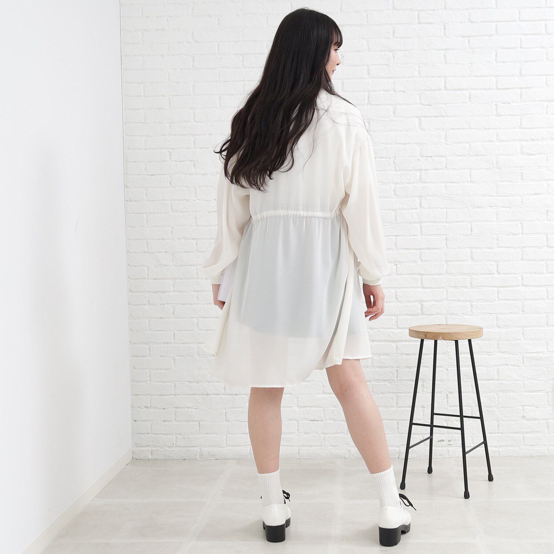 PINK-latte「【UV/セットアイテム】透けロングブルゾン+TシャツSET」|ブルゾン・スタジャン|