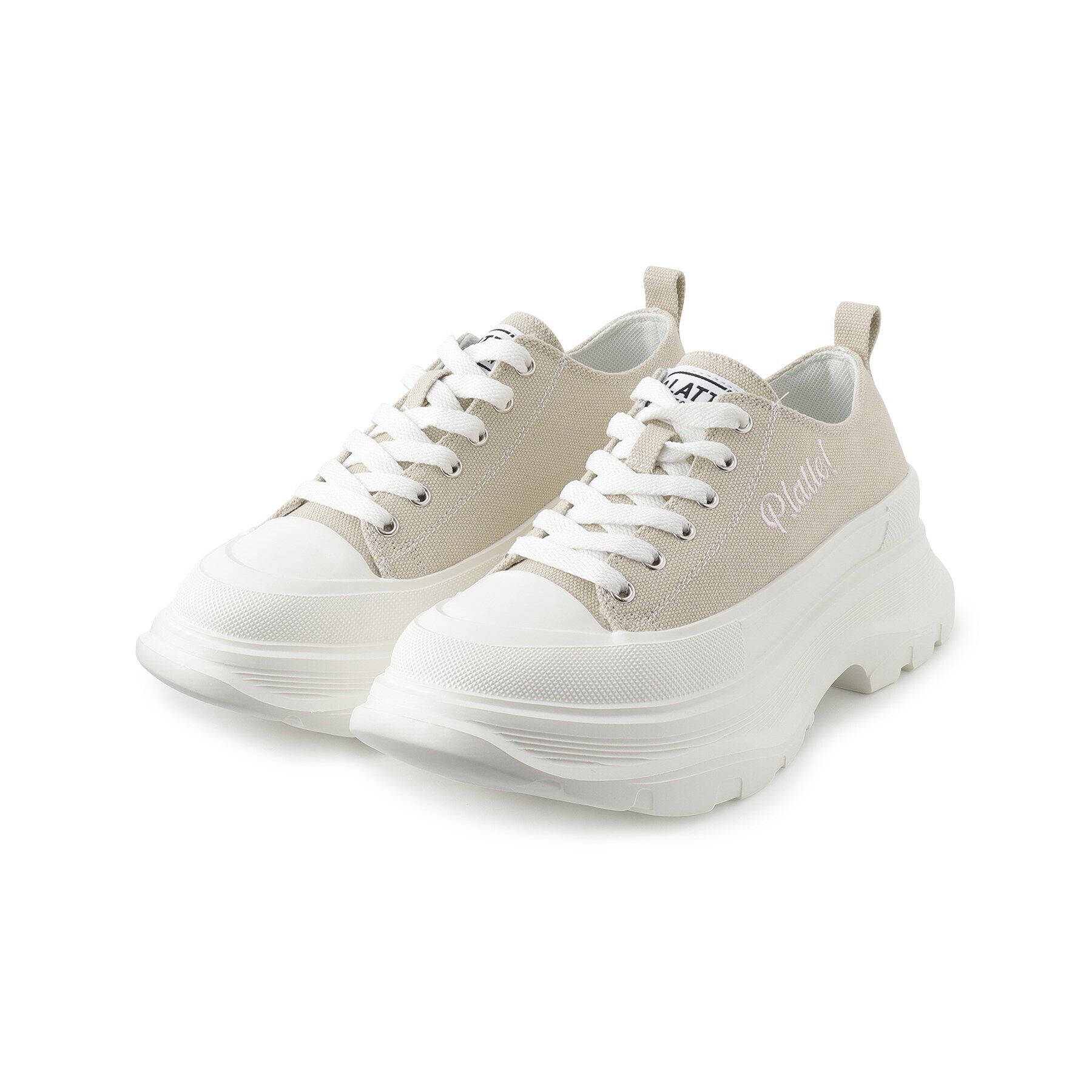 PINK-latte「厚底キャンパスローカットスニーカー」|スニーカー|