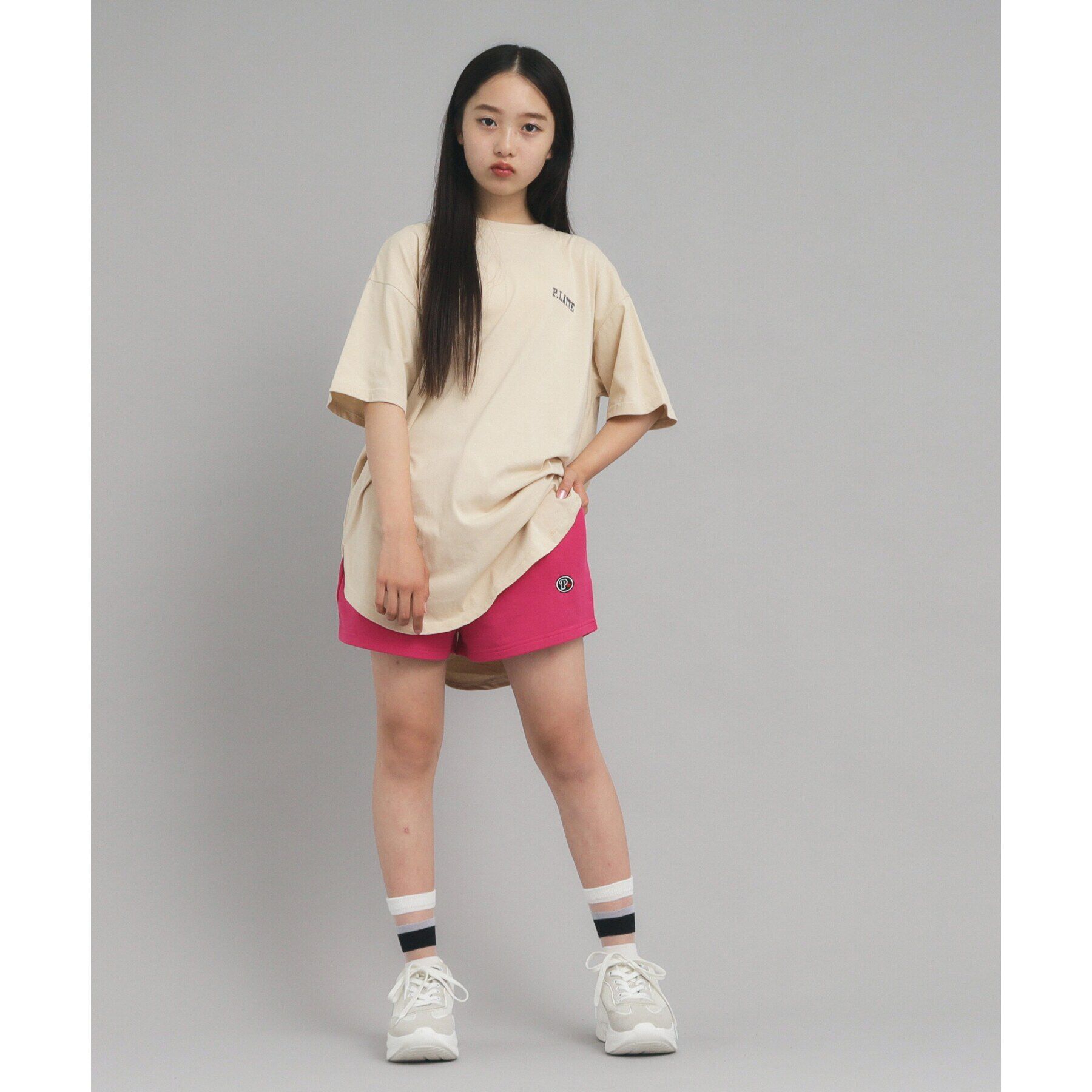 PINK-latte「【接触冷感/130cmあり】ピンクマテTシャツ」|Tシャツ・カットソー|