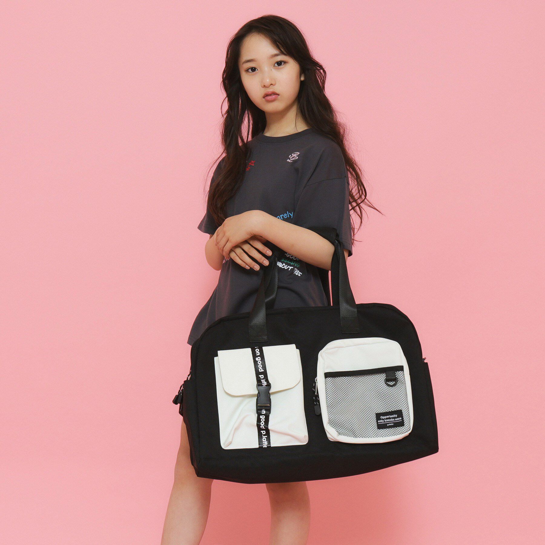 PINK-latte「【容量約47.5L】3WAYリュックボストン」|ボストンバッグ|