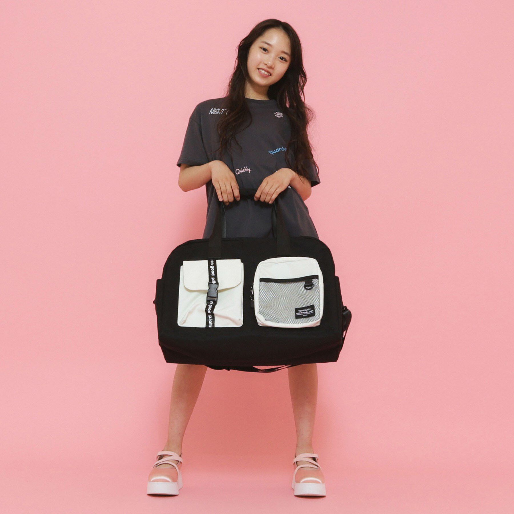 PINK-latte「【容量約47.5L】3WAYリュックボストン」|ボストンバッグ|