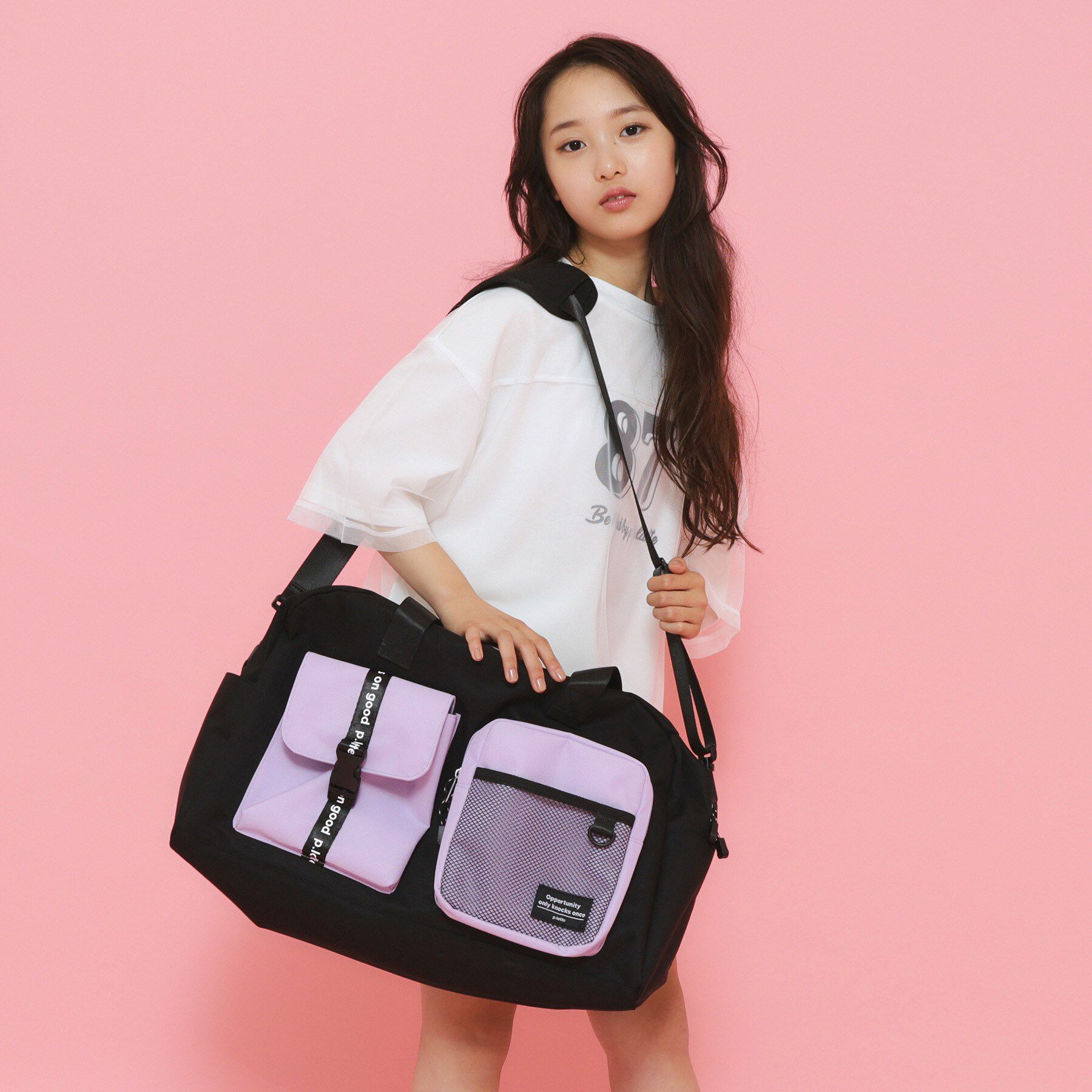 PINK-latte「【容量約47.5L】3WAYリュックボストン」|ボストンバッグ|