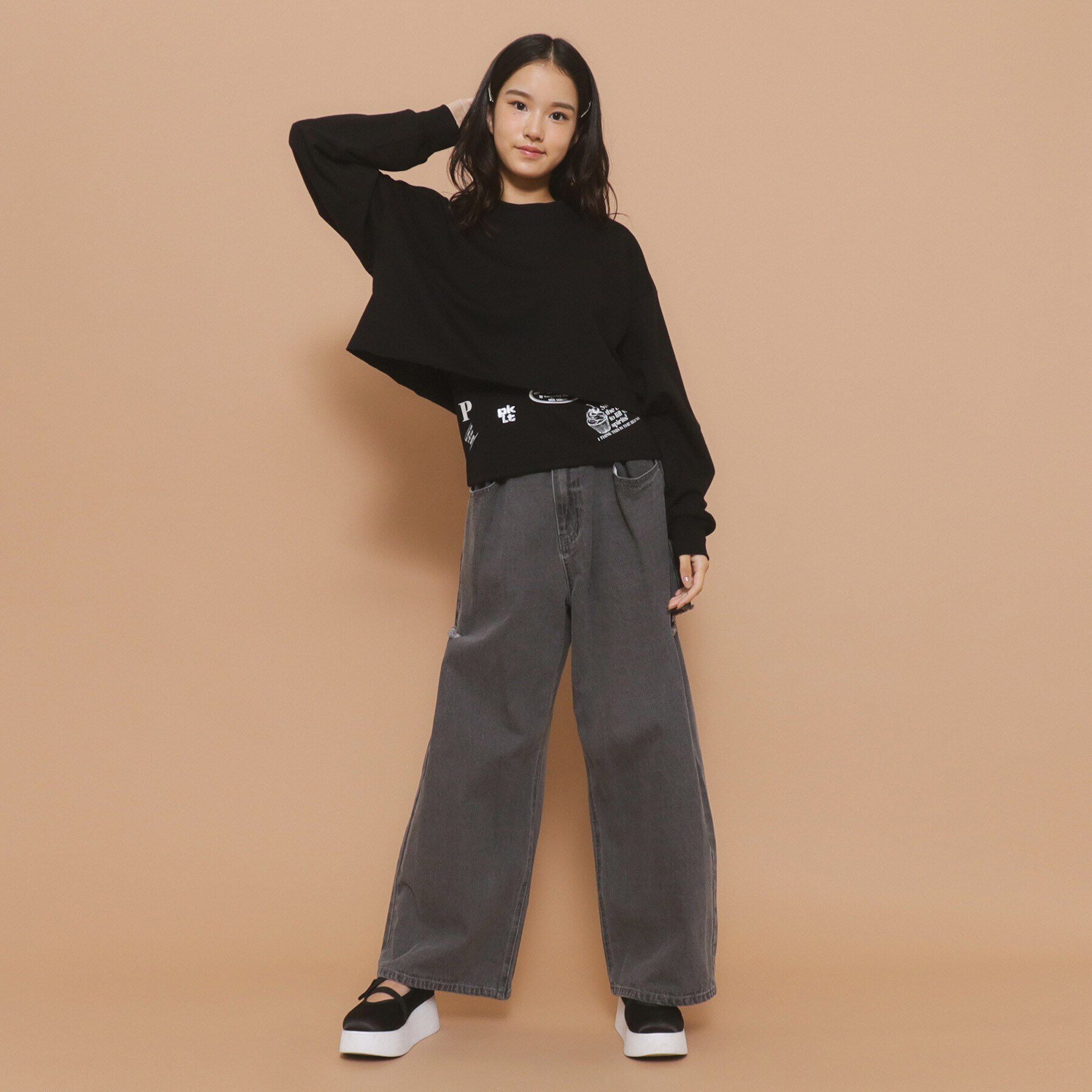 PINK-latte「【130cmあり／セットアイテム】レイヤード トップス」|その他|