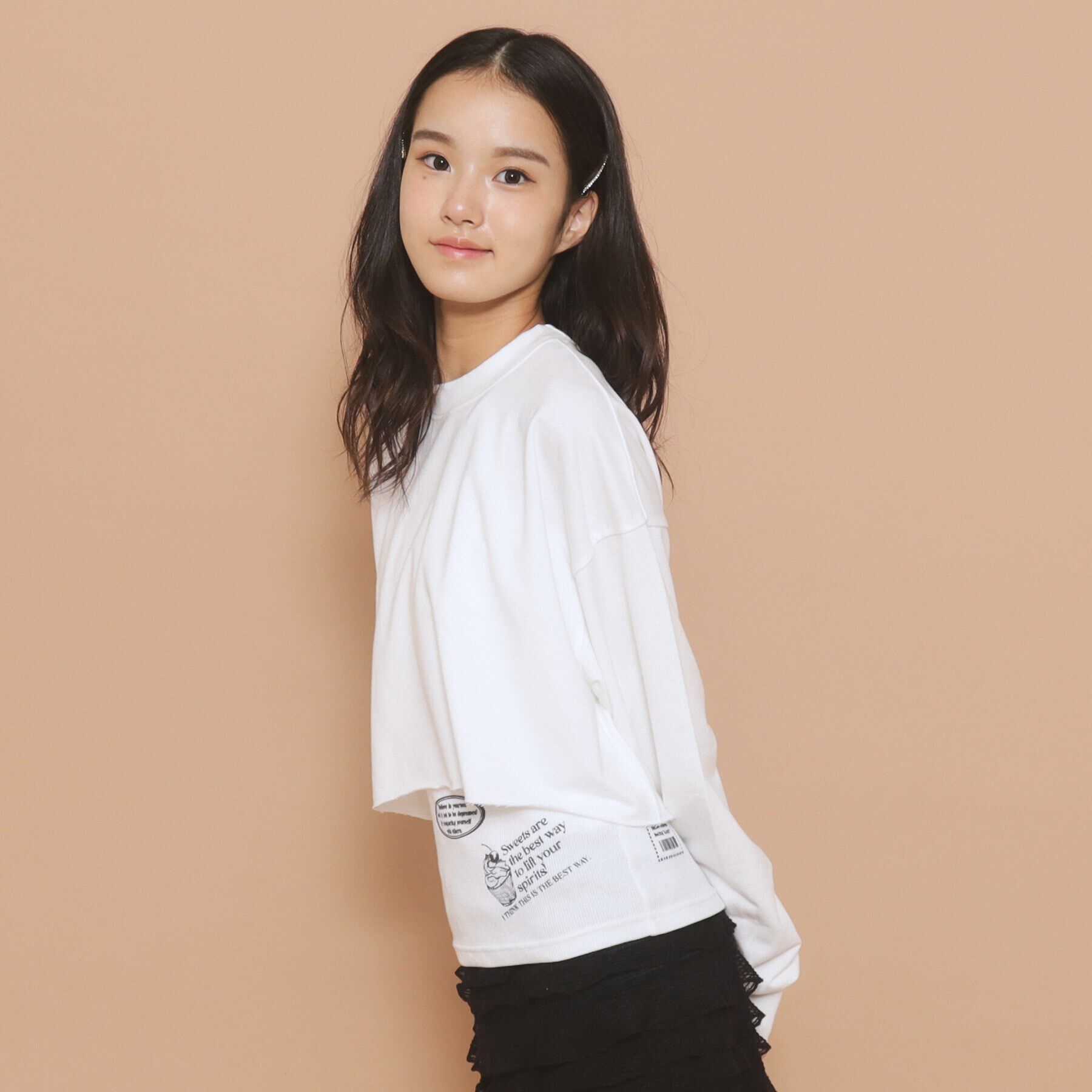 PINK-latte「【130cmあり／セットアイテム】レイヤード トップス」|その他|