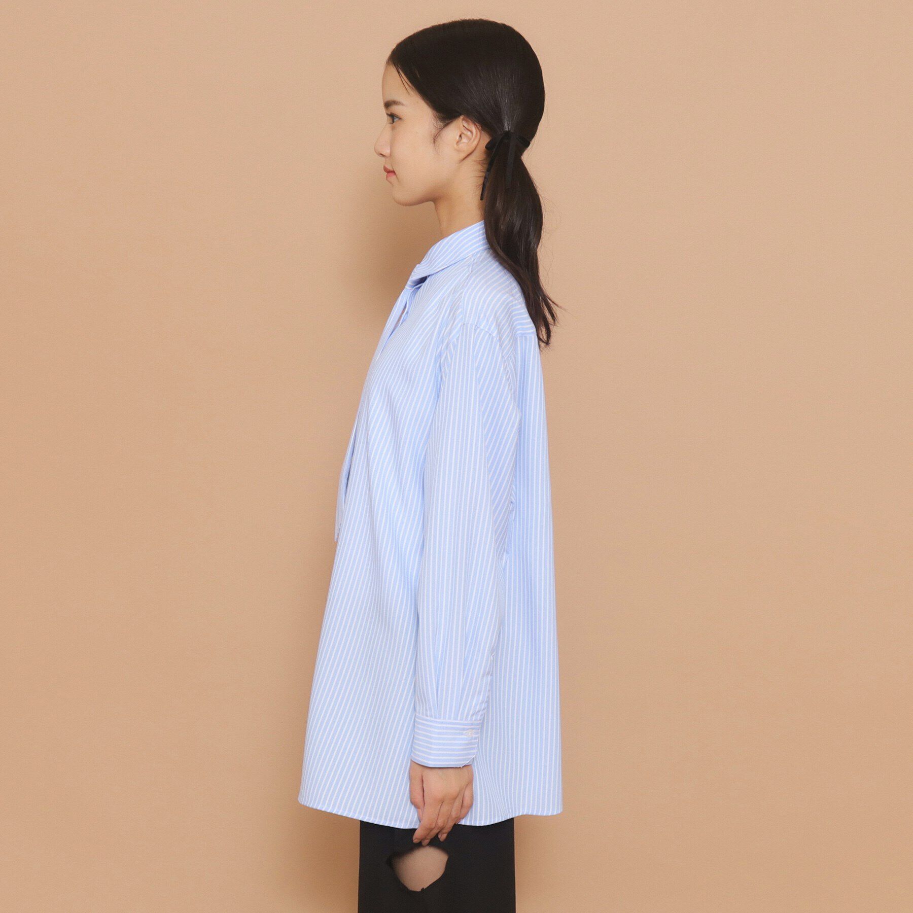 PINK-latte「タイ付き チュニック風シャツ」|シャツ・ブラウス|