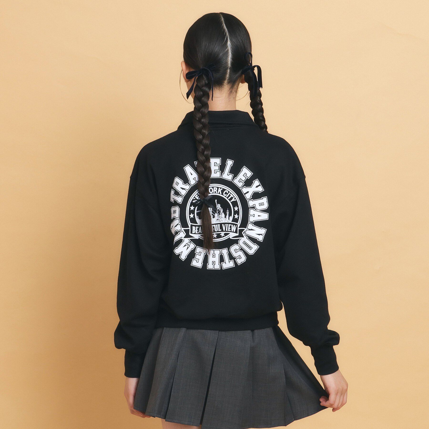 PINK-latte「【130cmあり】ハーフジッププルオーバー」|Tシャツ・カットソー|