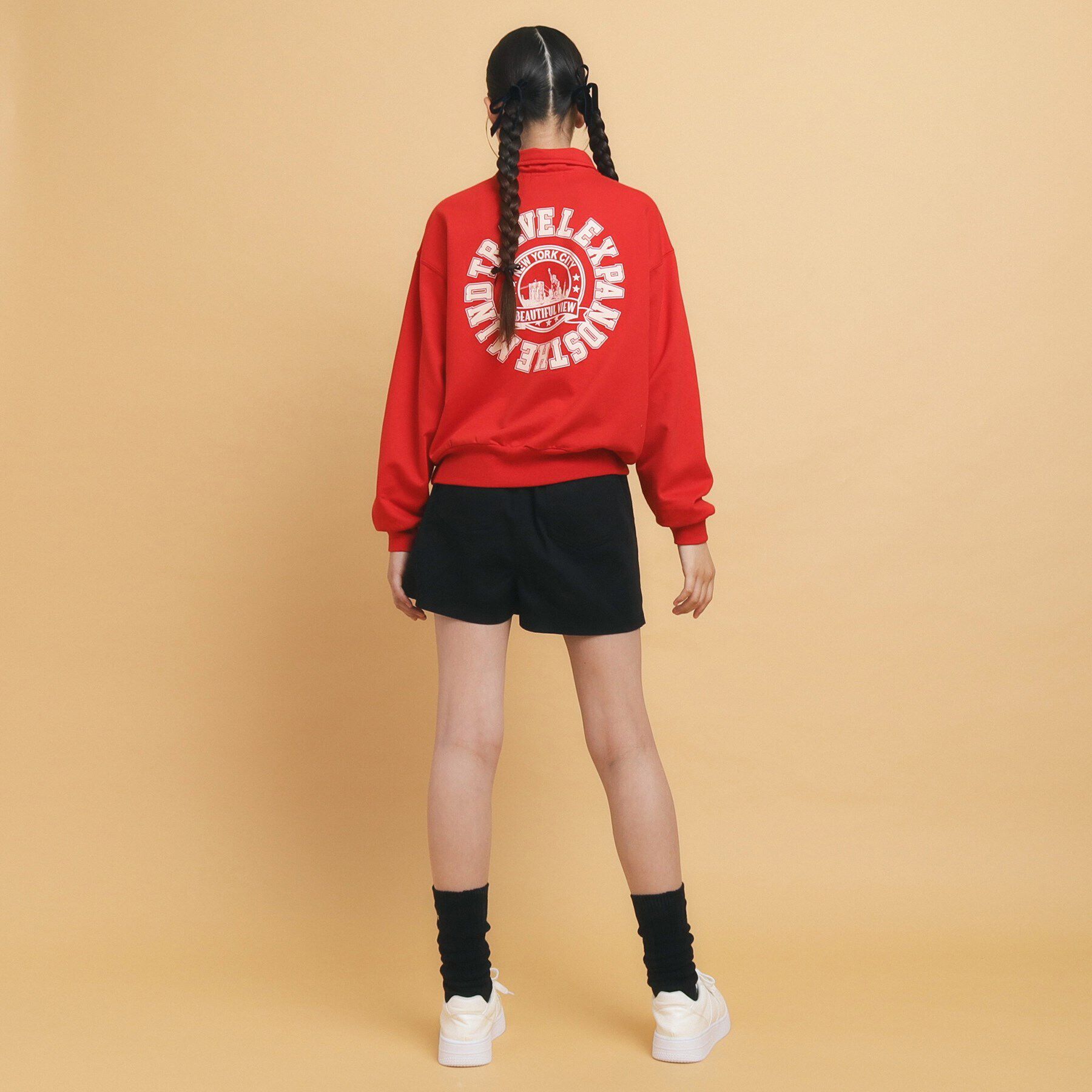 PINK-latte「【130cmあり】ハーフジッププルオーバー」|Tシャツ・カットソー|