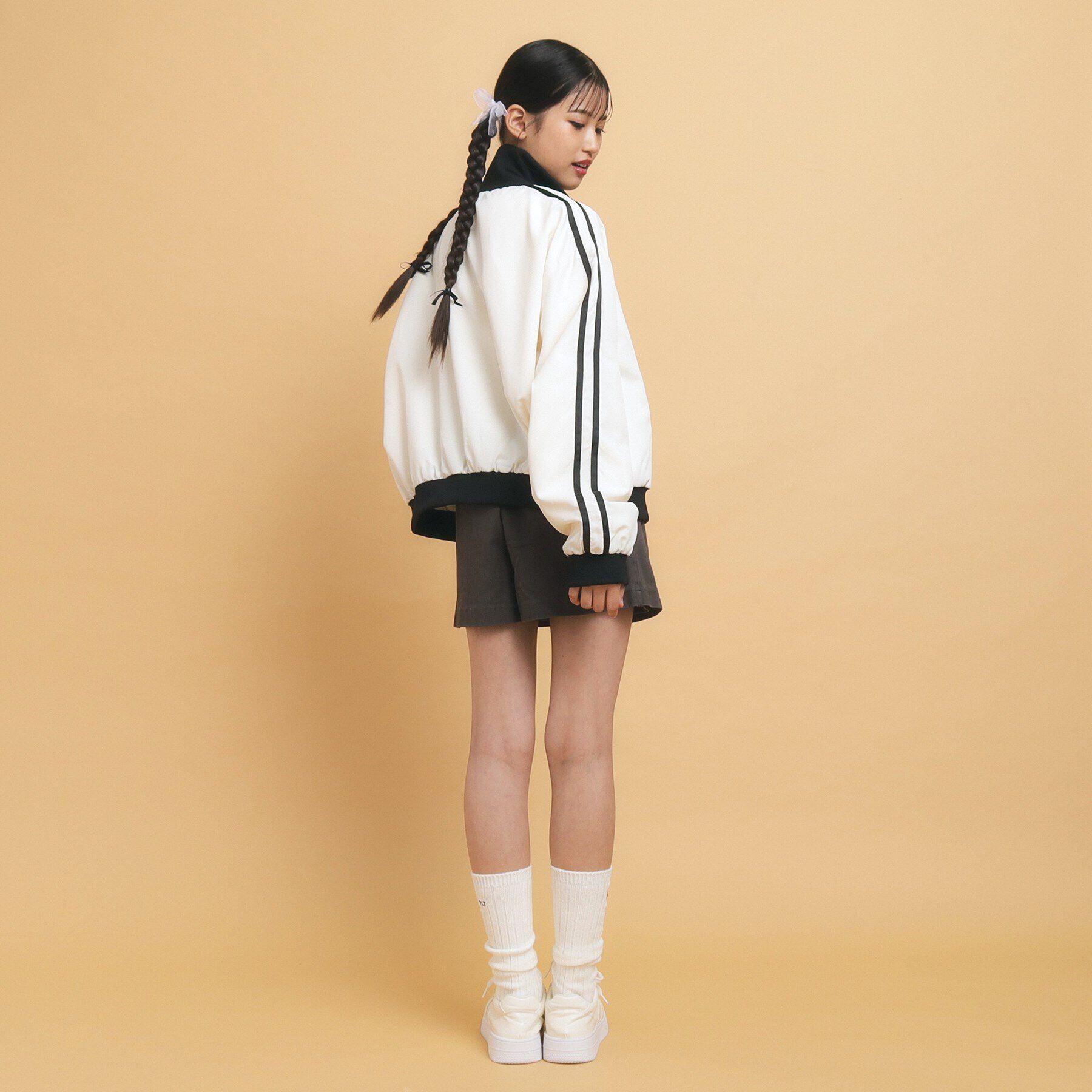 PINK-latte「【130cmあり】ダブルライン袖　トラックジャケット」|ブルゾン・スタジャン|