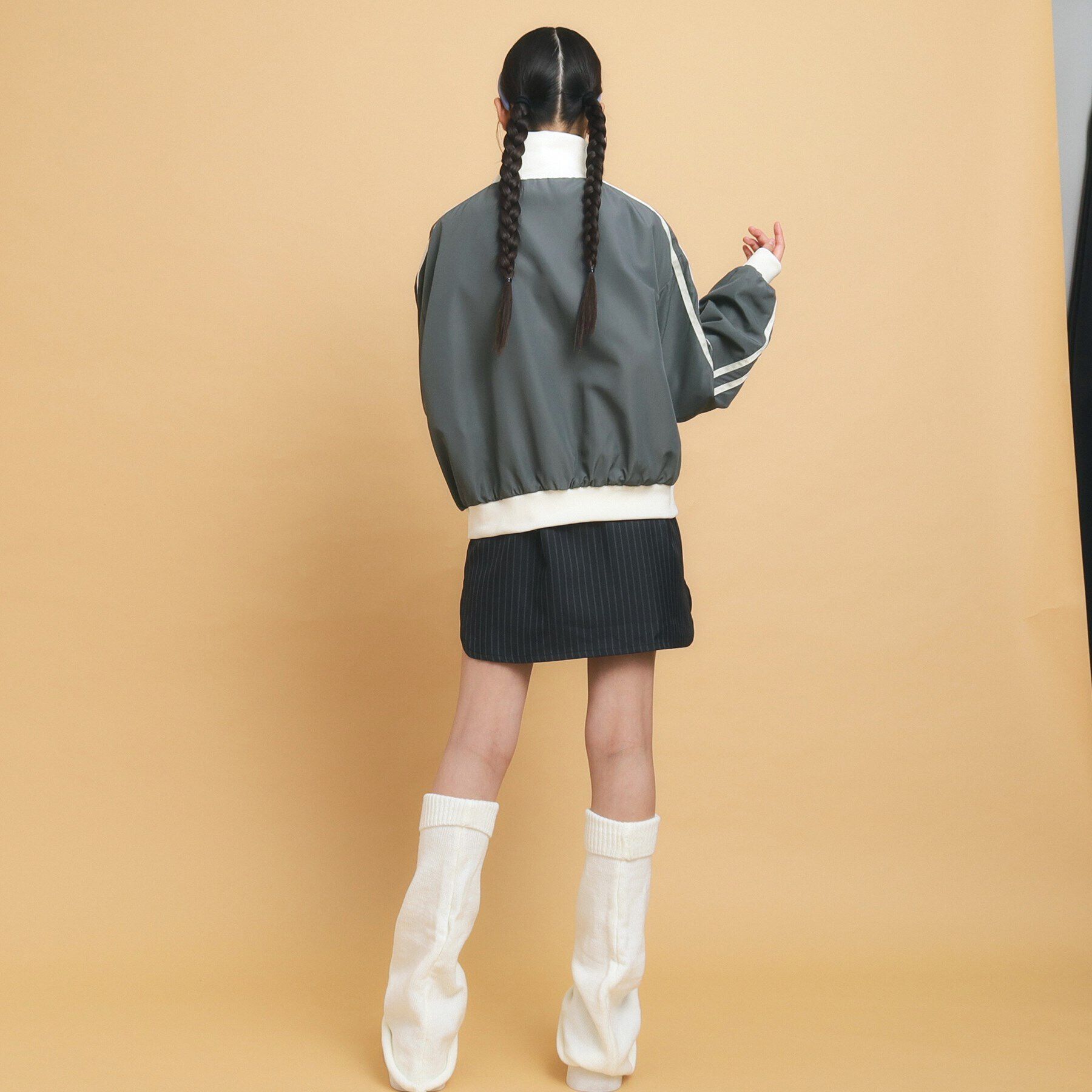 PINK-latte「【130cmあり】ダブルライン袖　トラックジャケット」|ブルゾン・スタジャン|