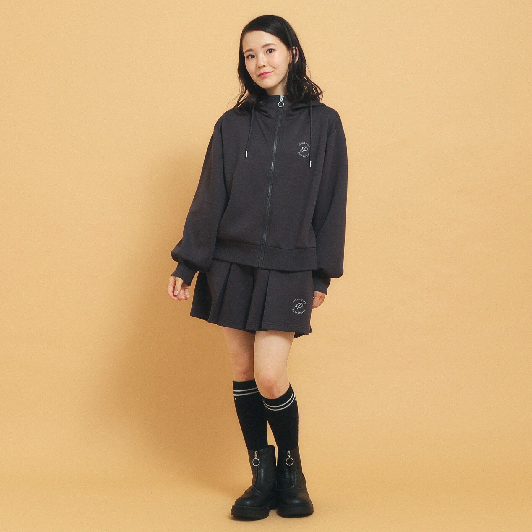 PINK-latte「【セットアップアイテムあり】ダンボールニットパーカー」|パーカー|