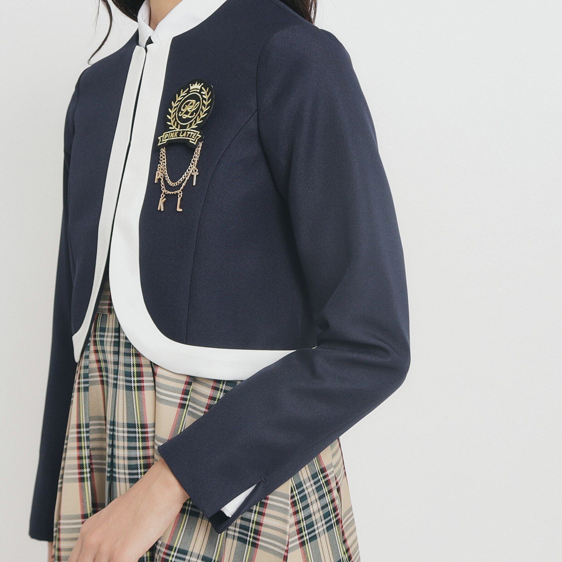 PINK-latte「【オケージョン・フォーマル】ボレロジャケット」|ノーカラージャケット|