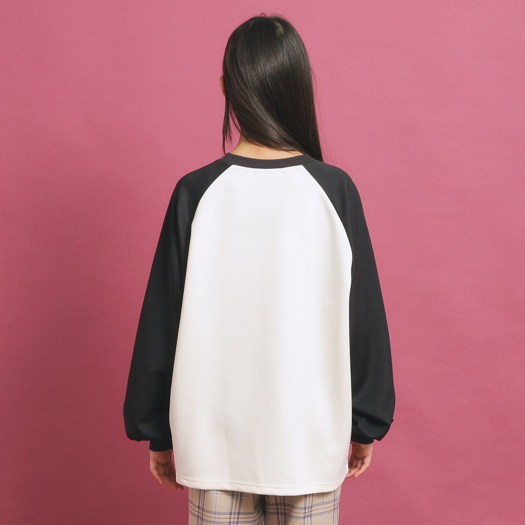 PINK-latte「ジェルプリントラグランプルオーバー」|Tシャツ・カットソー|