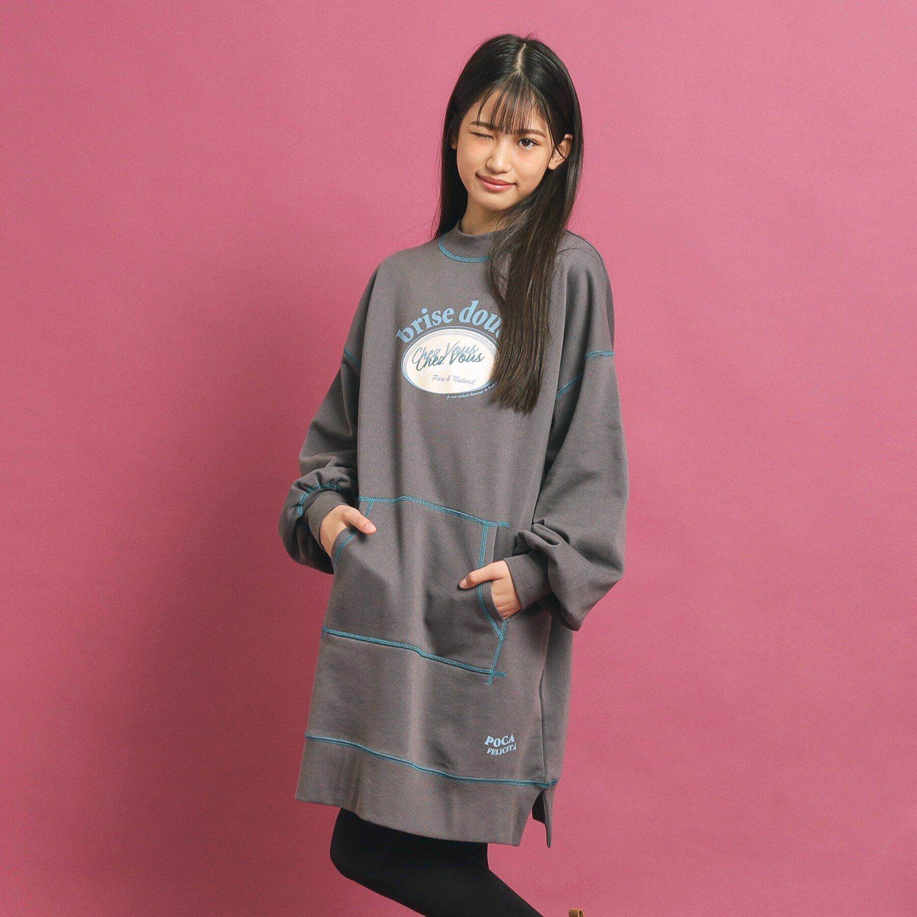 PINK-latte「オールドロゴチュニックワンピース」|ワンピース|