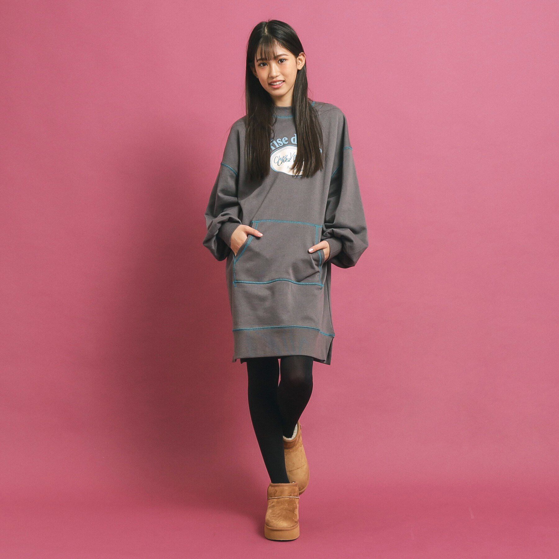 PINK-latte「オールドロゴチュニックワンピース」|ワンピース|