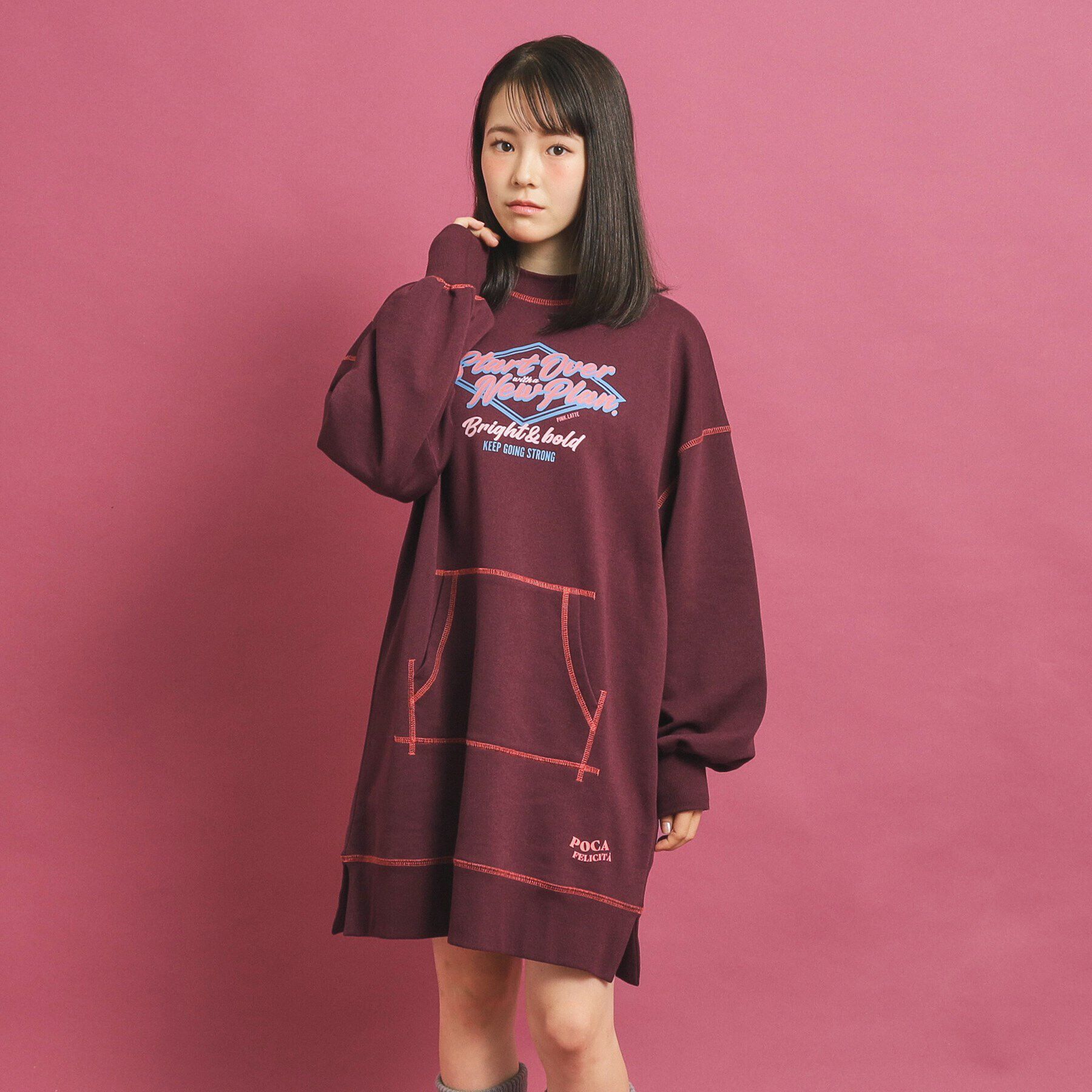 PINK-latte「オールドロゴチュニックワンピース」|ワンピース|