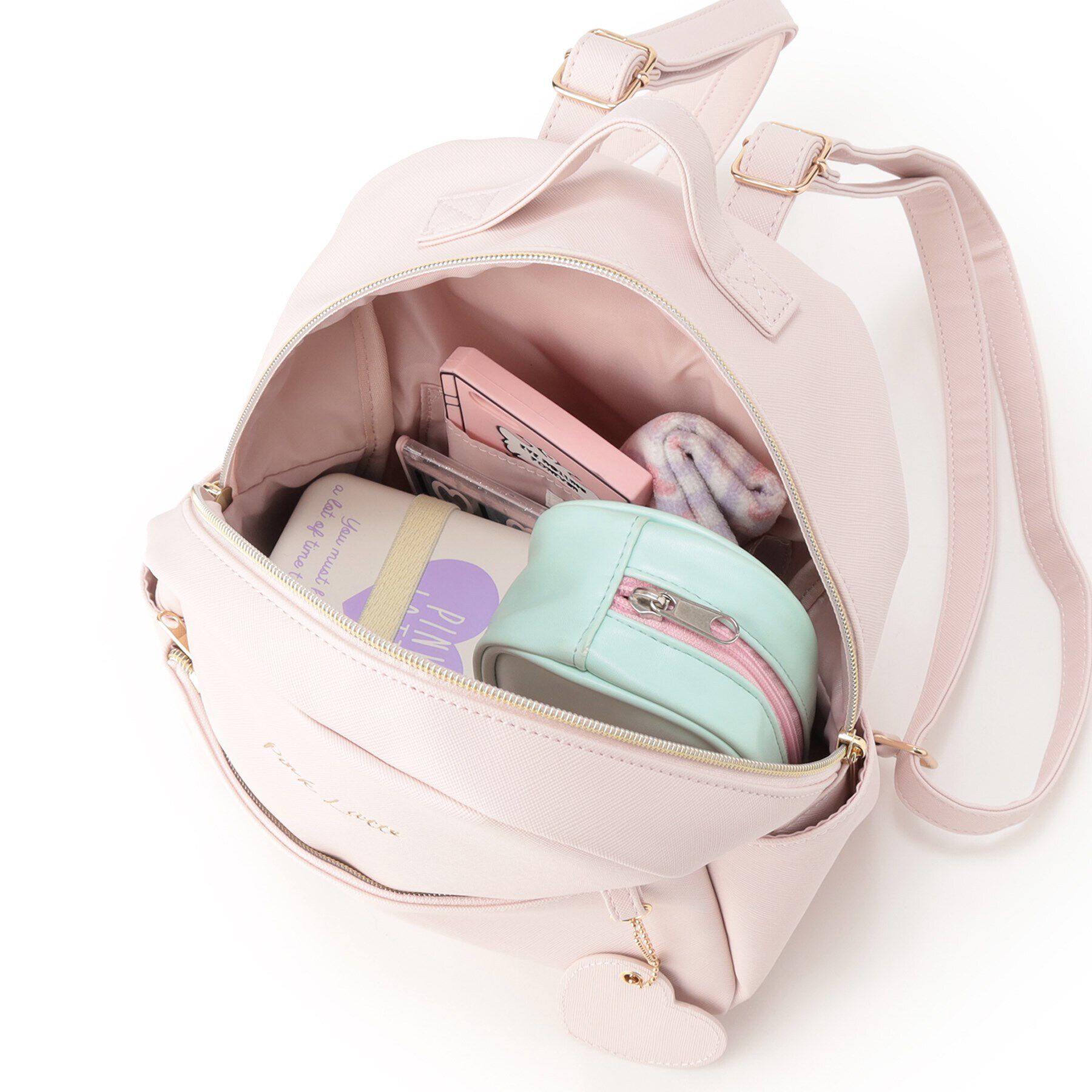 PINK-latte「ハートチャームリュック」|リュック|