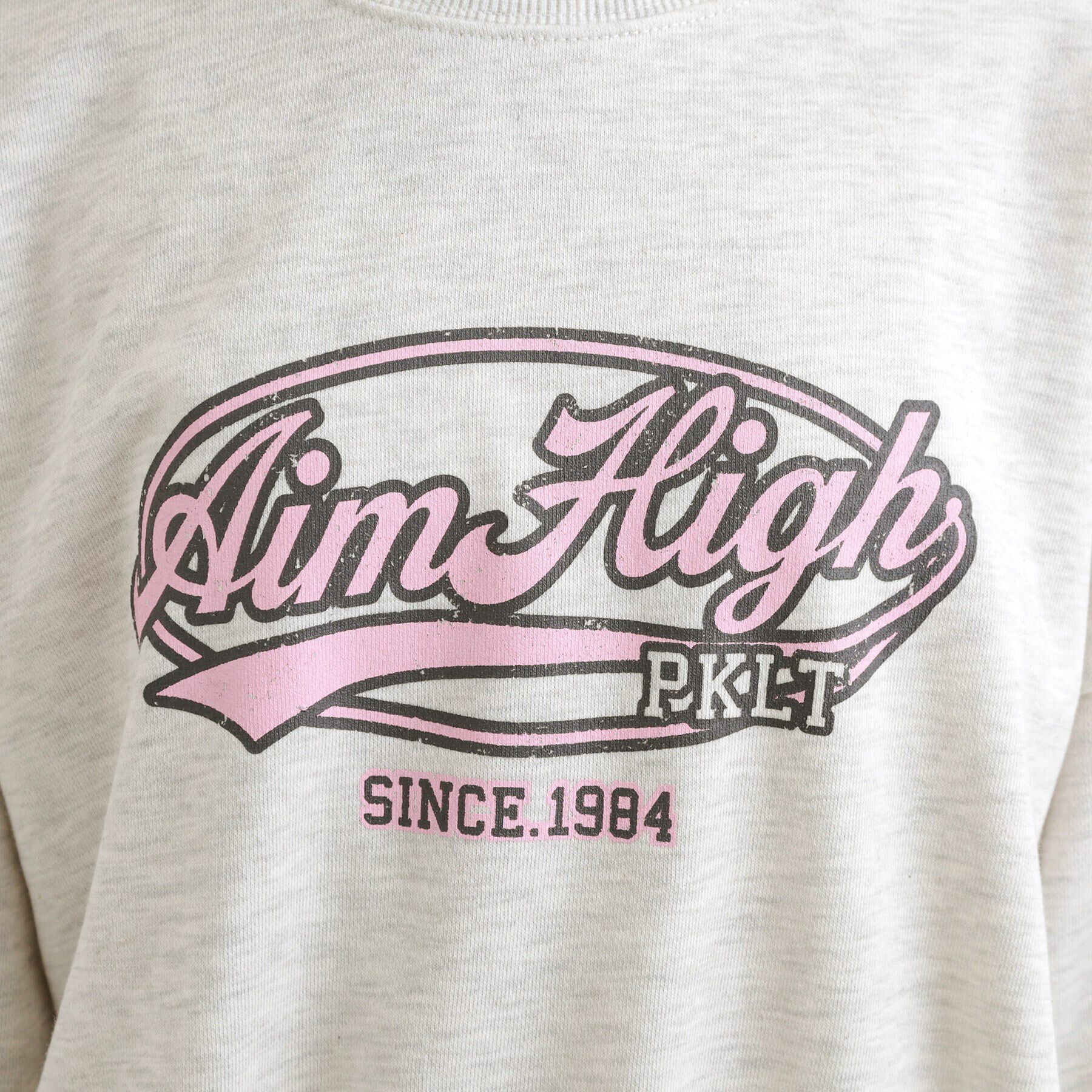 PINK-latte「ミニ裏かすれプリントプルオーバー」|Tシャツ・カットソー|