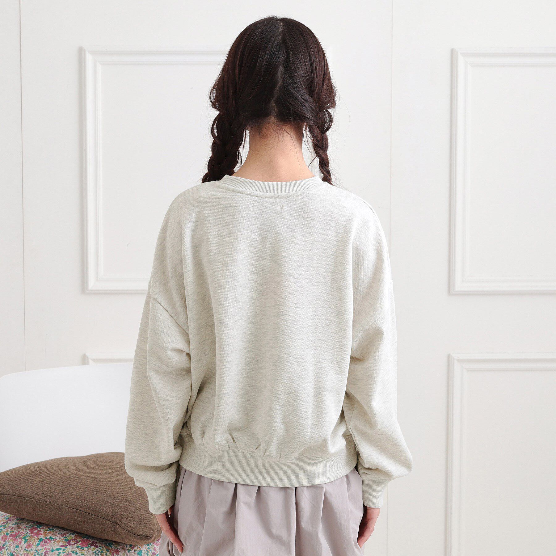 PINK-latte「ミニ裏かすれプリントプルオーバー」|Tシャツ・カットソー|