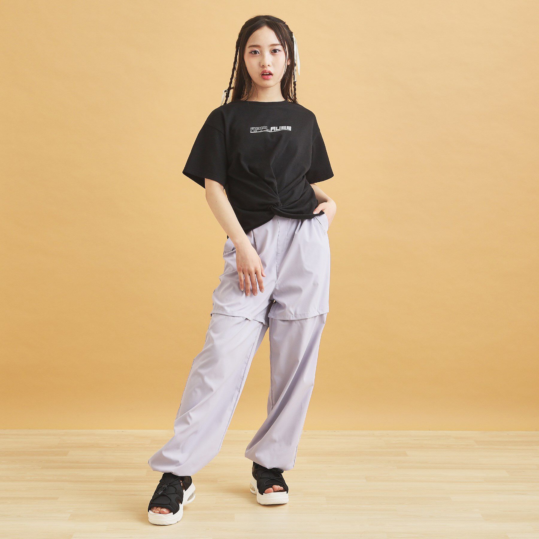 PINK-latte「裾ツイストトップス」|Tシャツ・カットソー|