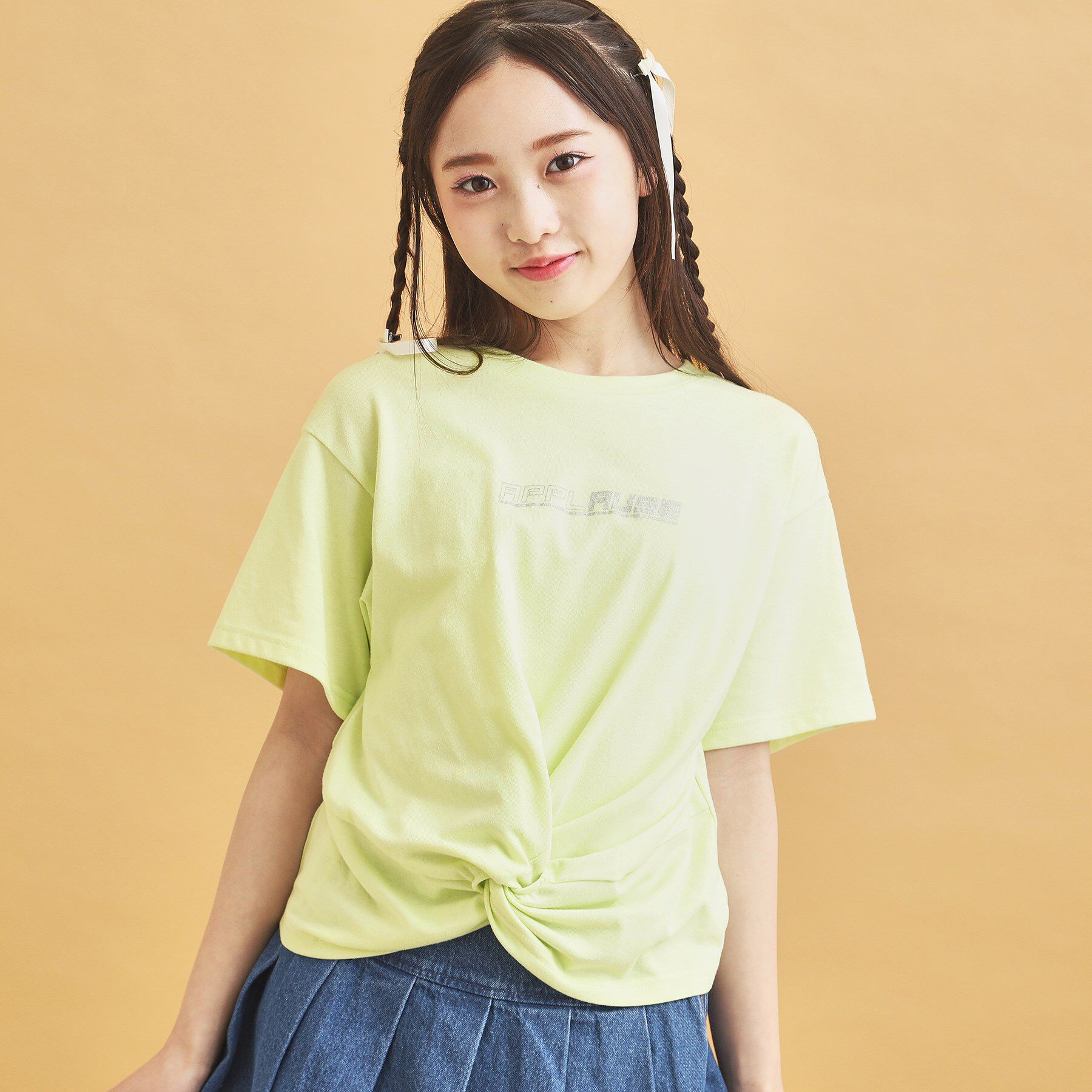 PINK-latte「裾ツイストトップス」|Tシャツ・カットソー|