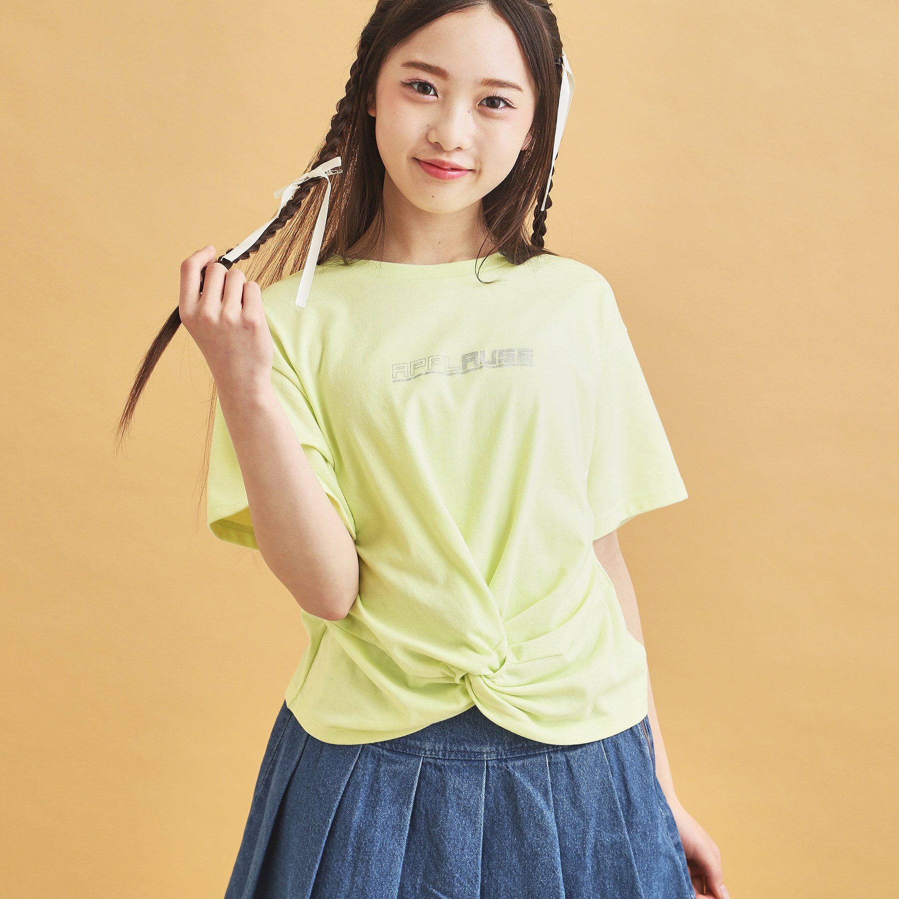 PINK-latte「裾ツイストトップス」|Tシャツ・カットソー|