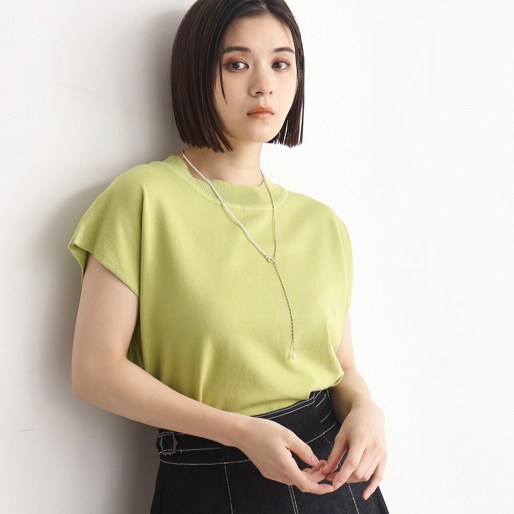 THE SHOP TK「【UVケア/さらりと柔らかい/洗える】フレンチスリーブニットTEE」|ニット・セーター|