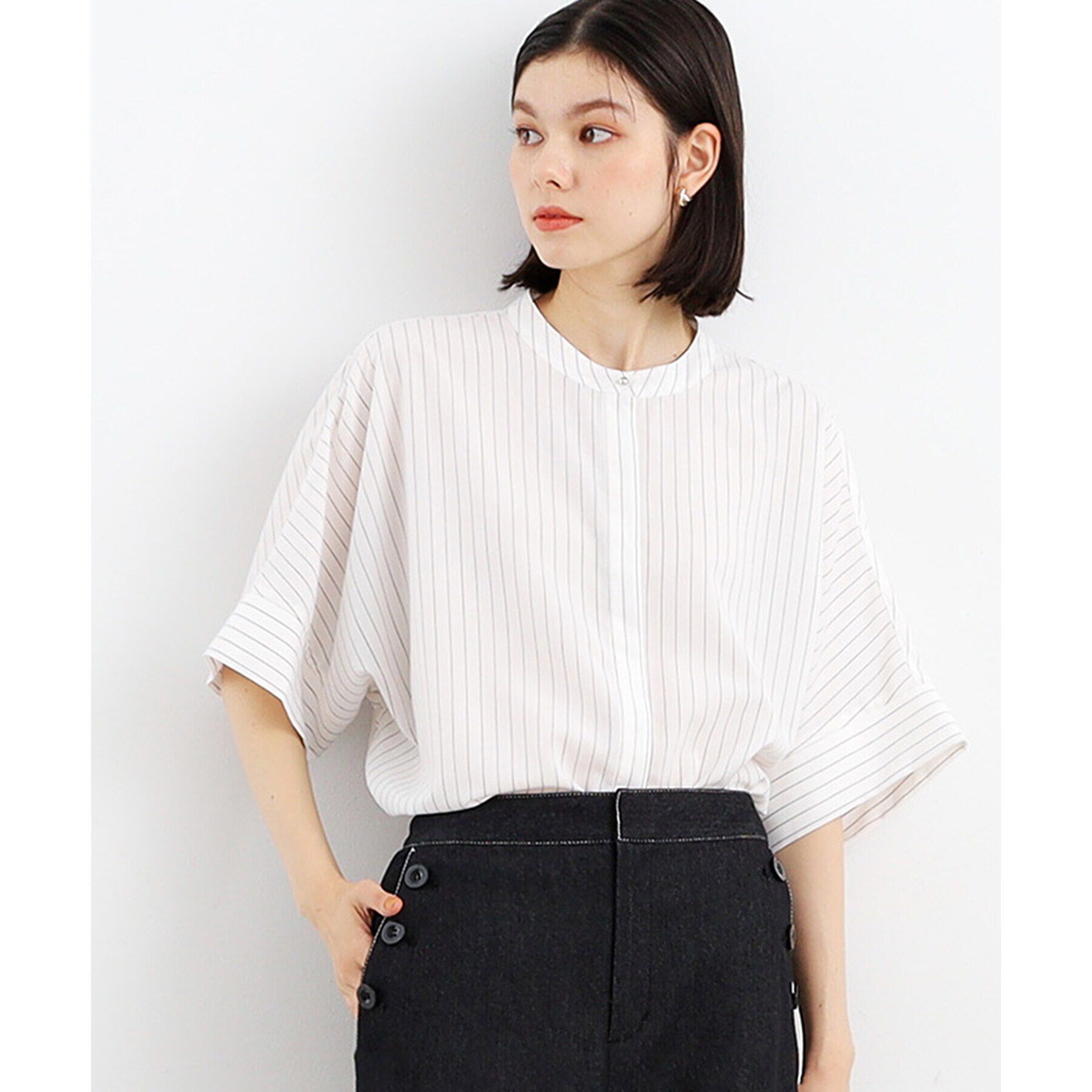 THE SHOP TK「【再登場／魅せる体型カバー服／洗える】ボイルドルマンブラウス」|シャツ・ブラウス|