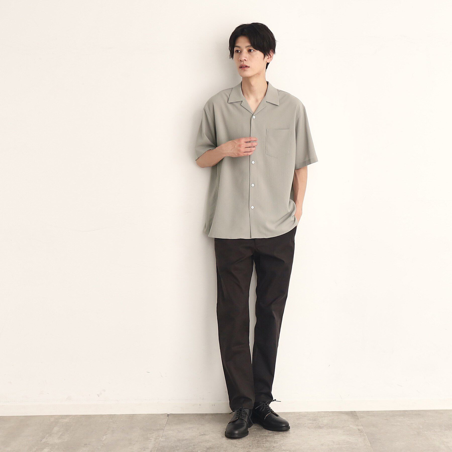 THE SHOP TK「楊柳オープンカラー半袖シャツ」|シャツ・ブラウス|