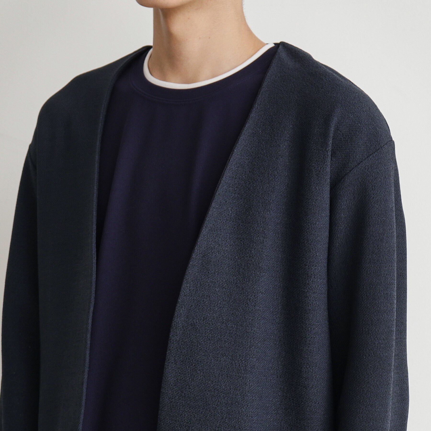 THE SHOP TK「バルキータッチノーカラーカーディガン」|カーディガン|