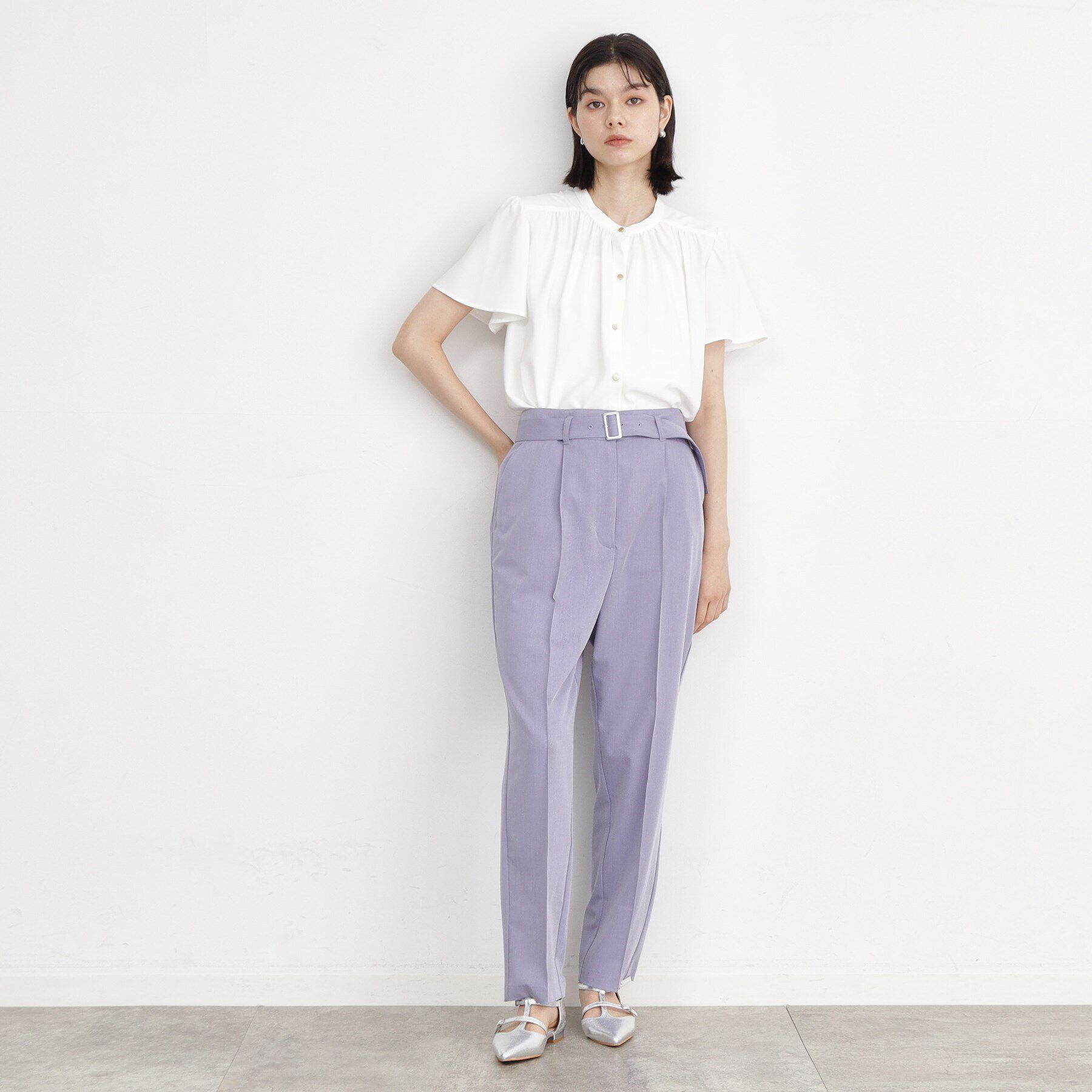 THE SHOP TK「【美シルエット/スタイルUP】ベルト付テーパードパンツ/洗える」|その他|