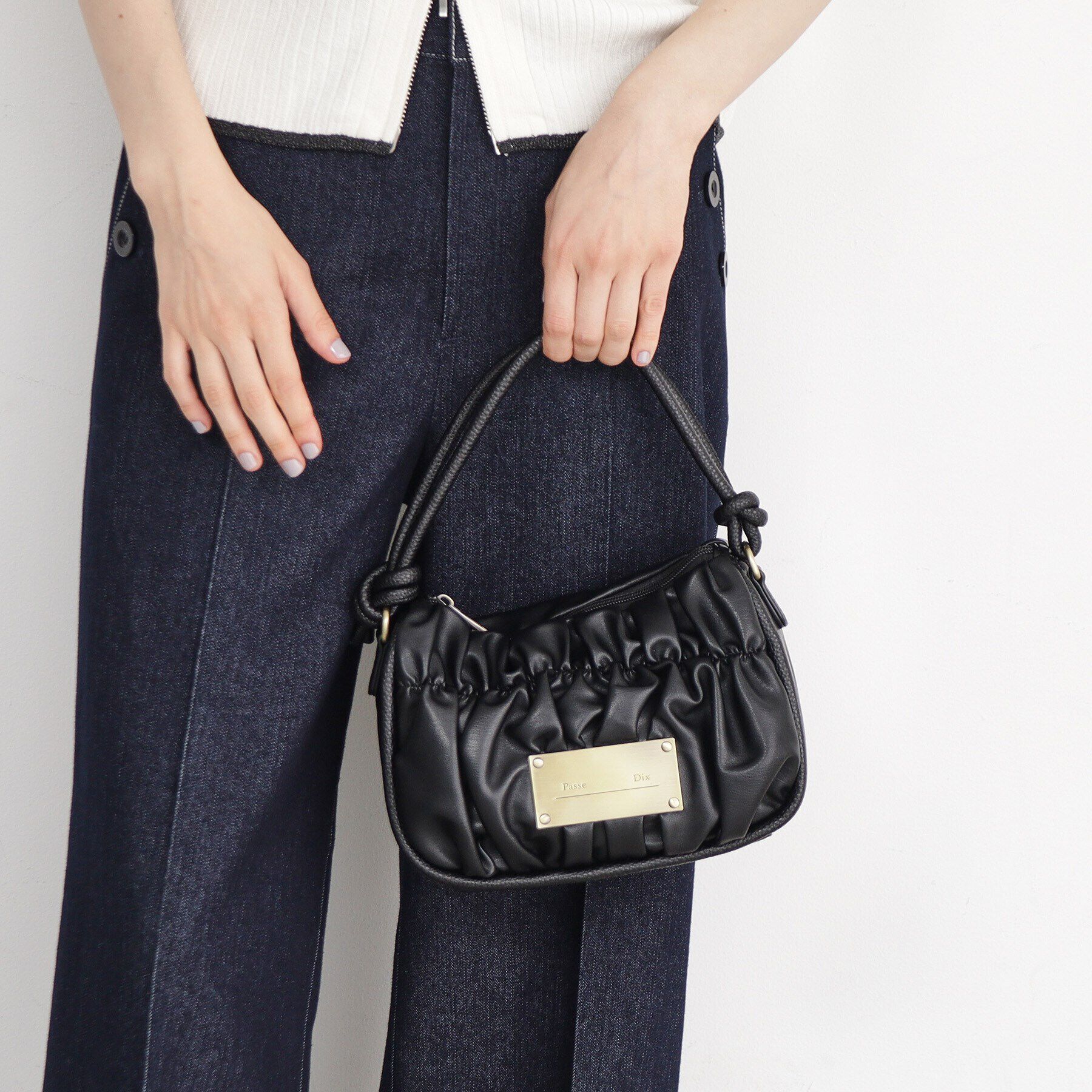 THE SHOP TK「【＠BAILA掲載】ギャザープレートFレザーBAG」|ハンドバッグ|