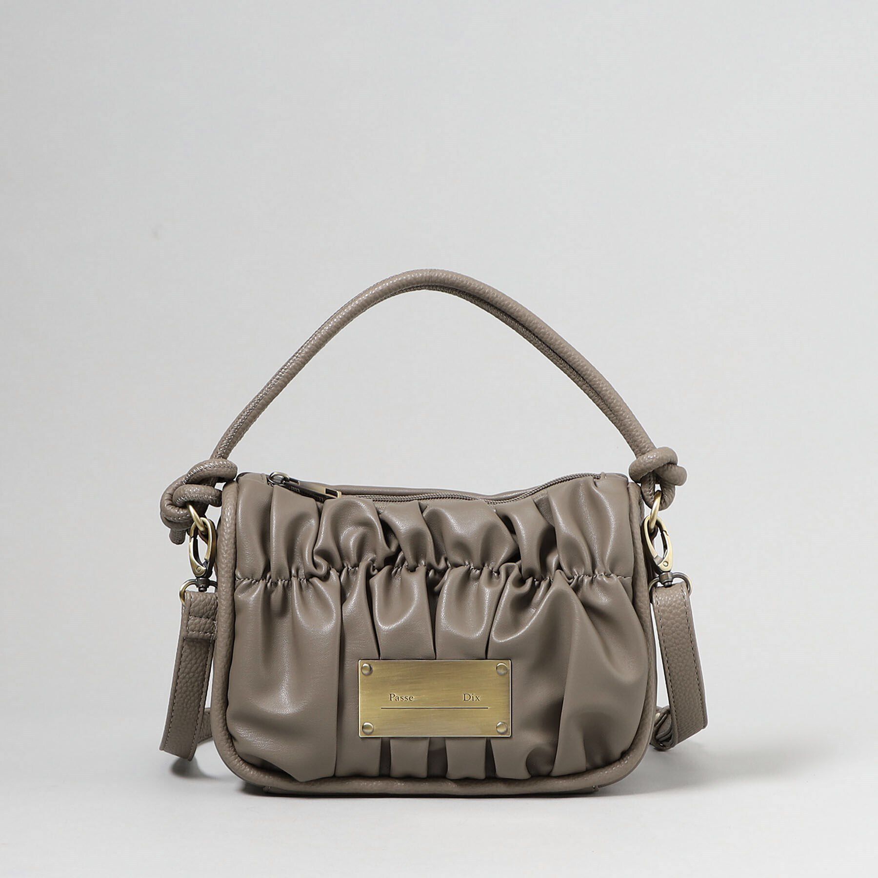 THE SHOP TK「【＠BAILA掲載】ギャザープレートFレザーBAG」|ハンドバッグ|ﾄｰﾌﾟ(054)