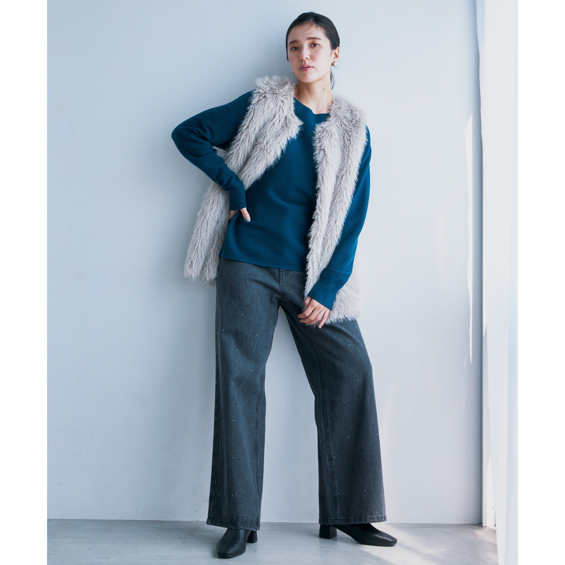 THE SHOP TK「【ヒルナンデス！で紹介】【旬なスタイル/ふわふわ】アソートファーベスト」|ベスト・ジレ|