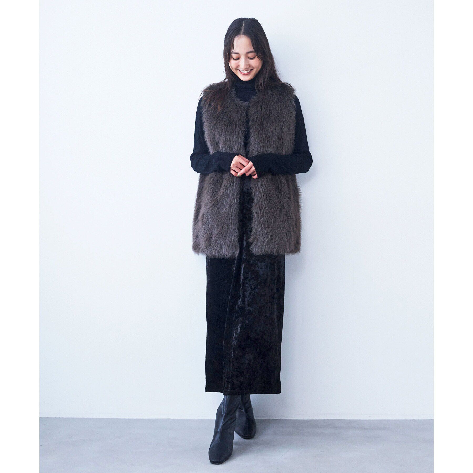 THE SHOP TK「【ヒルナンデス！で紹介】【旬なスタイル/ふわふわ】アソートファーベスト」|ベスト・ジレ|