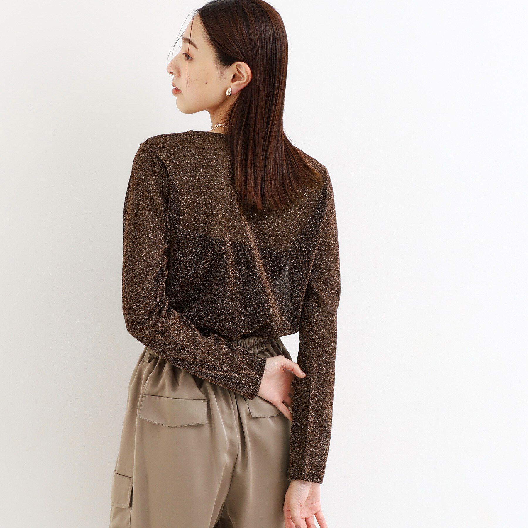 THE SHOP TK「ラメシアーパワーネットプルオーバー」|Tシャツ・カットソー|