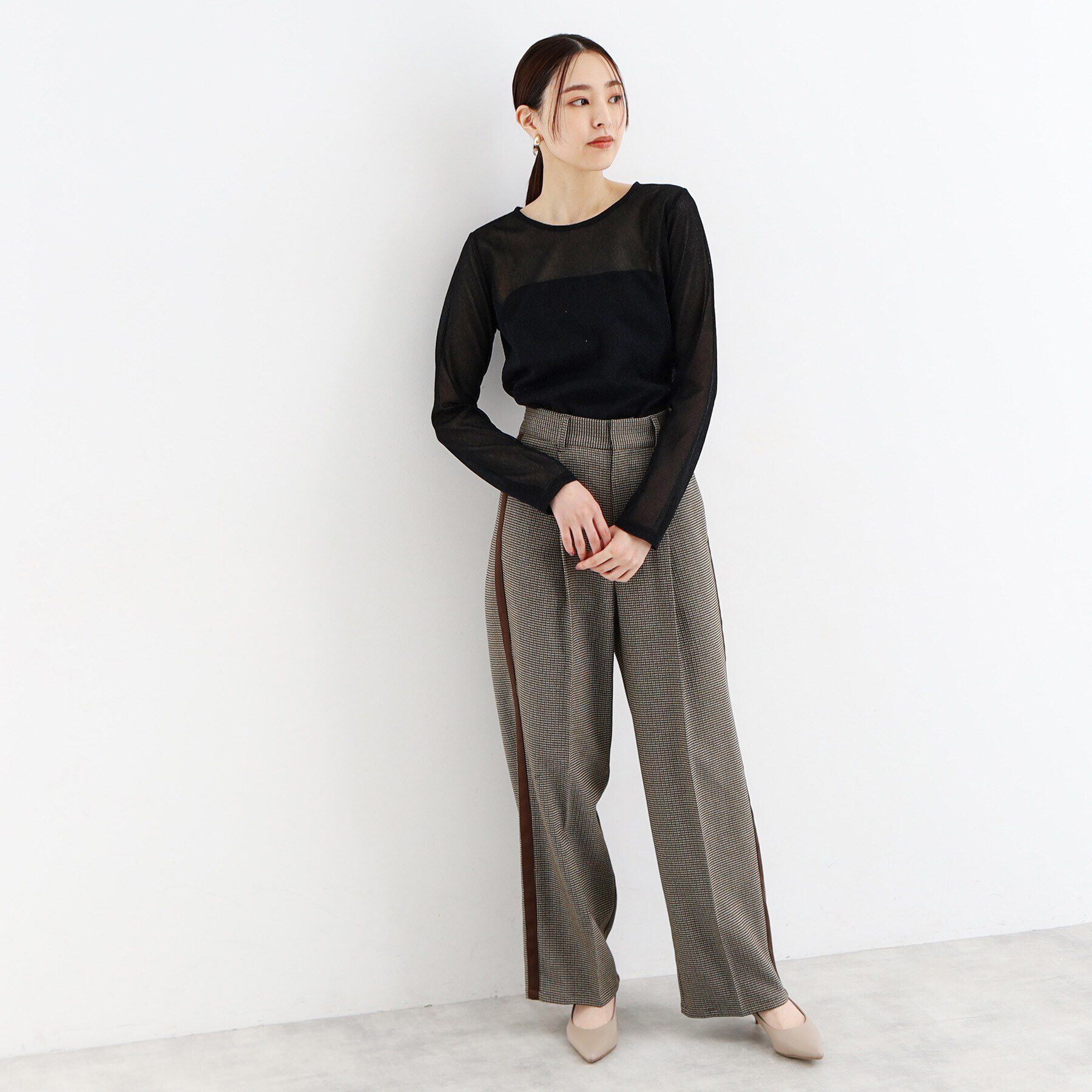 THE SHOP TK「ラメシアーパワーネットプルオーバー」|Tシャツ・カットソー|