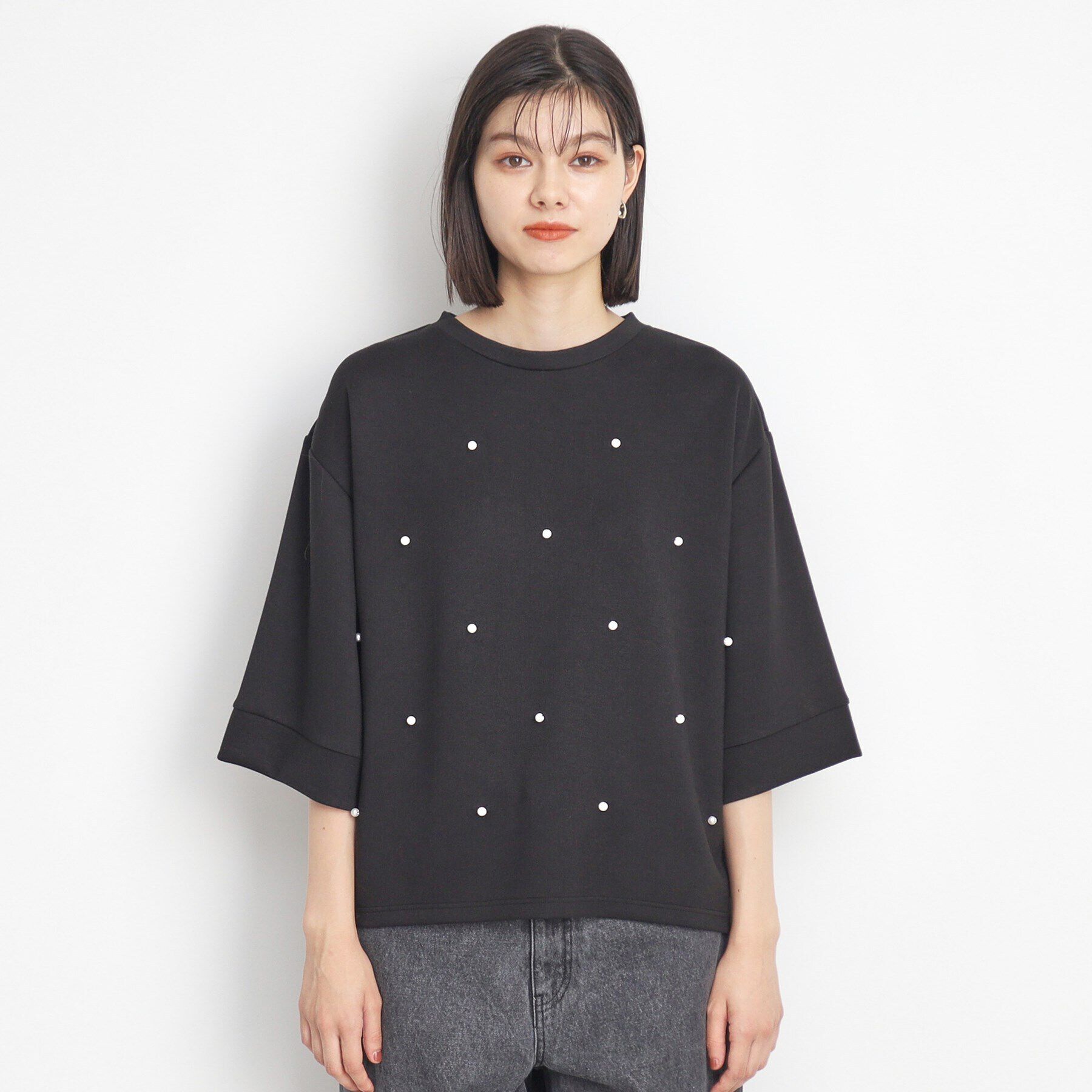 THE SHOP TK「パール付きプルオーバー【洗える】」|Tシャツ・カットソー|
