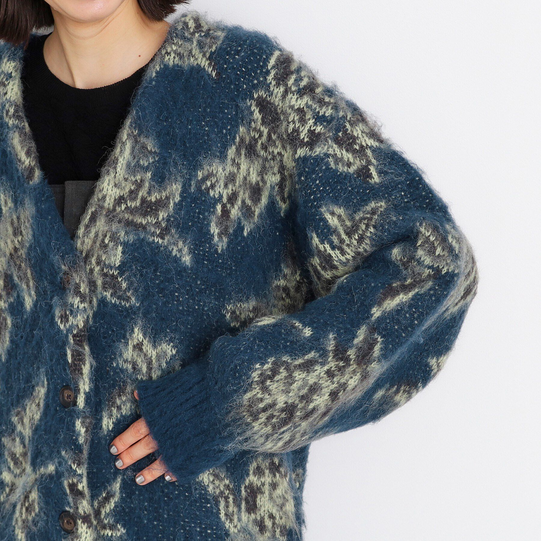 THE SHOP TK「【洗えるライトアウター】フラワージャカードカーディガン」|カーディガン|