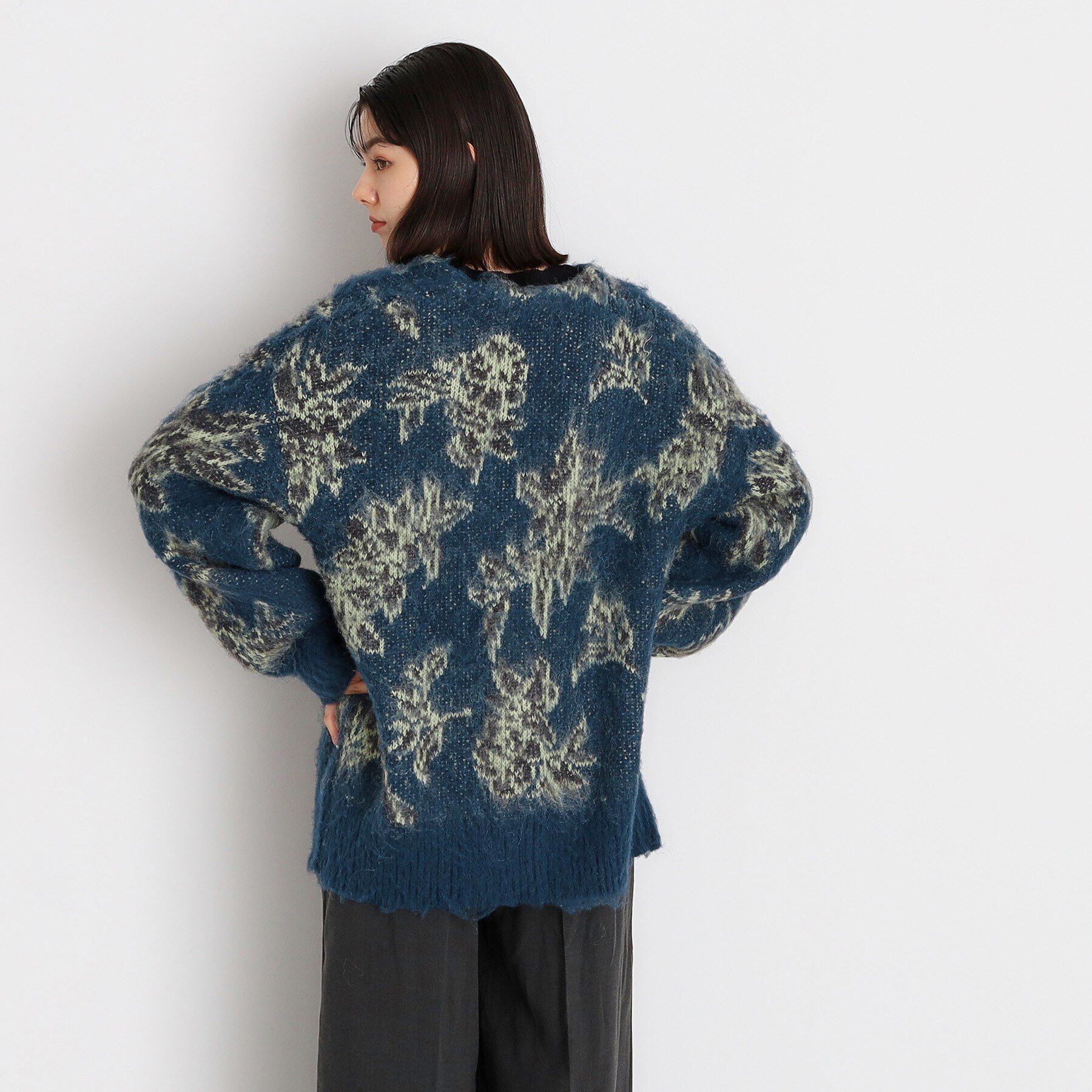 THE SHOP TK「【洗えるライトアウター】フラワージャカードカーディガン」|カーディガン|