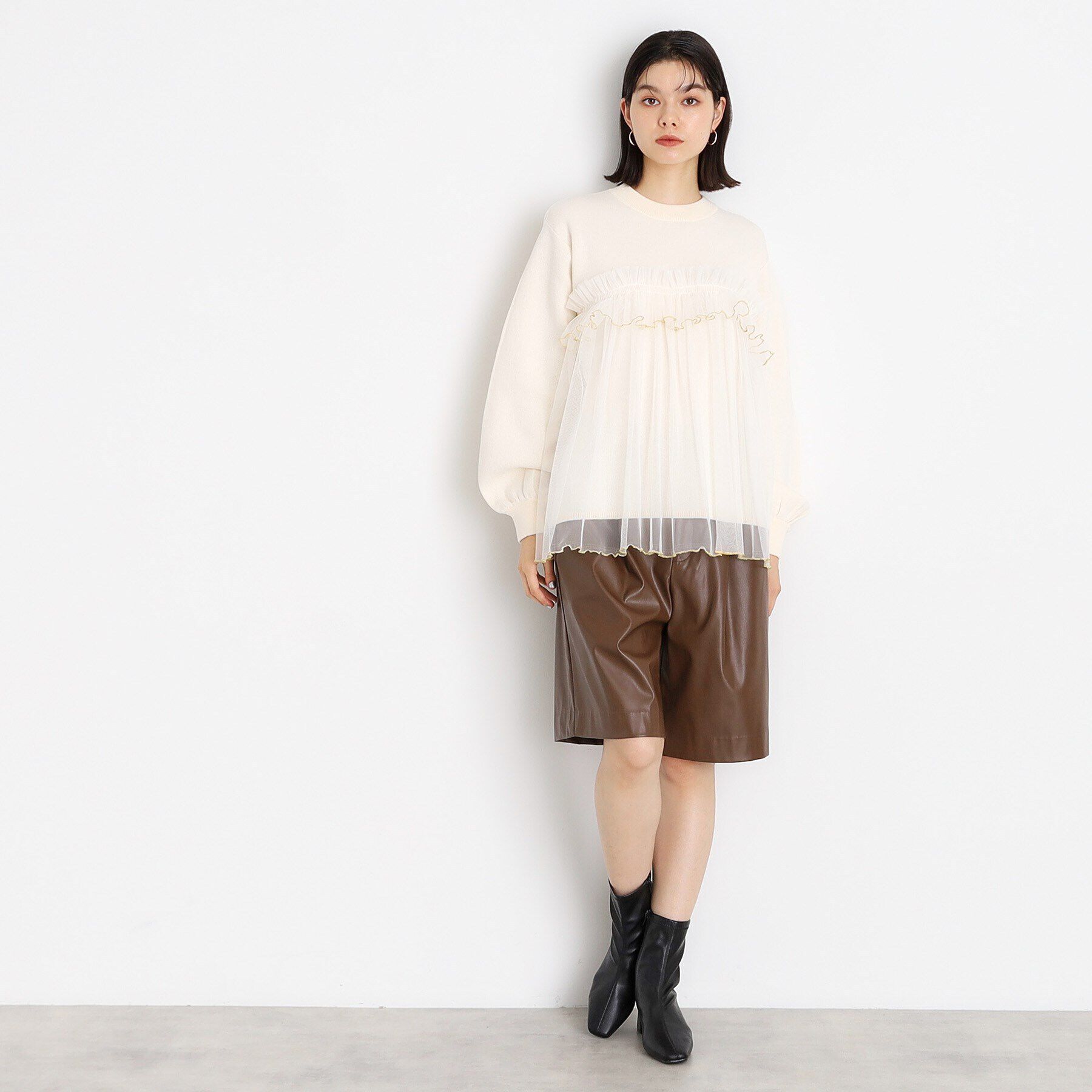 THE SHOP TK「【＠BAILA掲載】合皮ハーフパンツ」|その他|