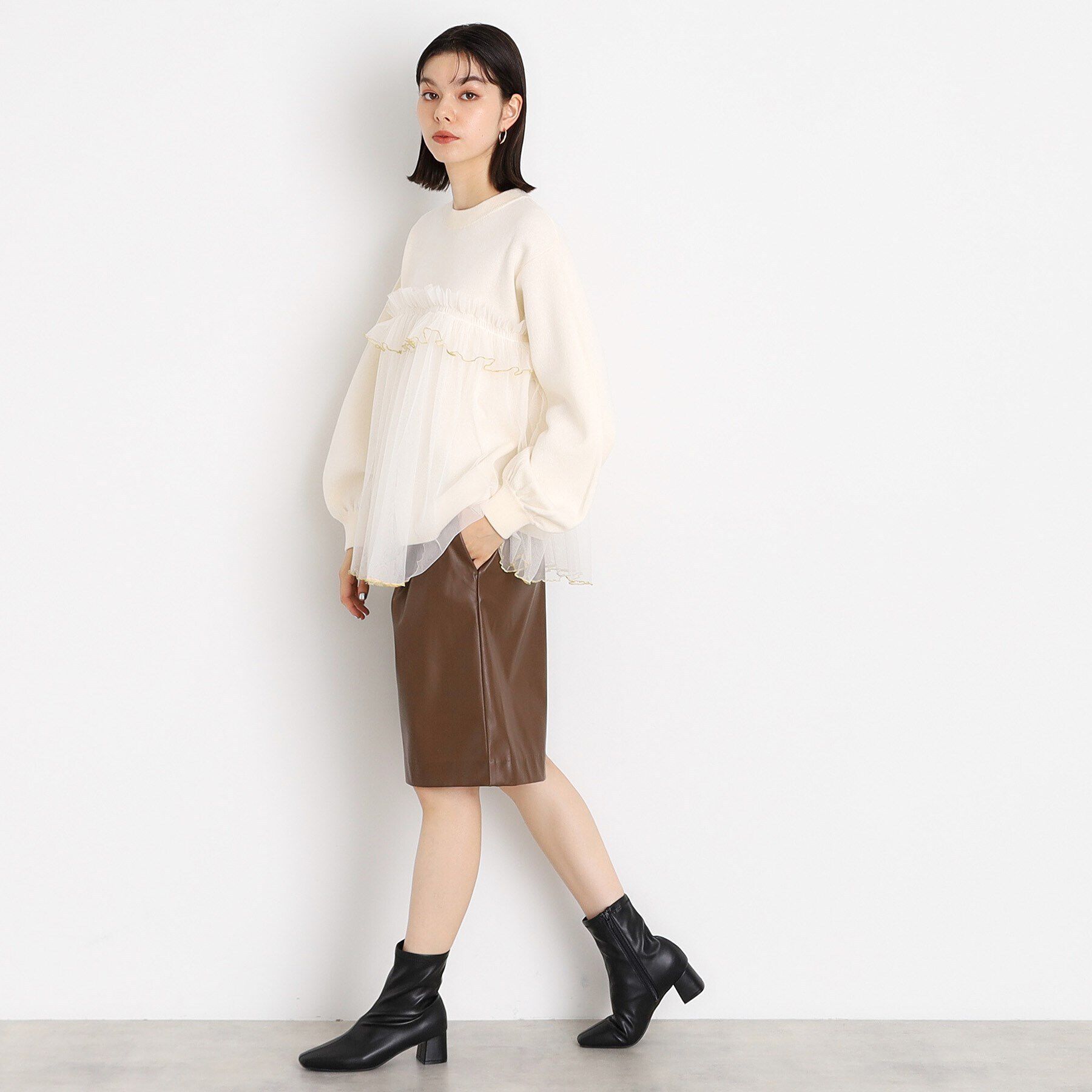 THE SHOP TK「【＠BAILA掲載】合皮ハーフパンツ」|その他|