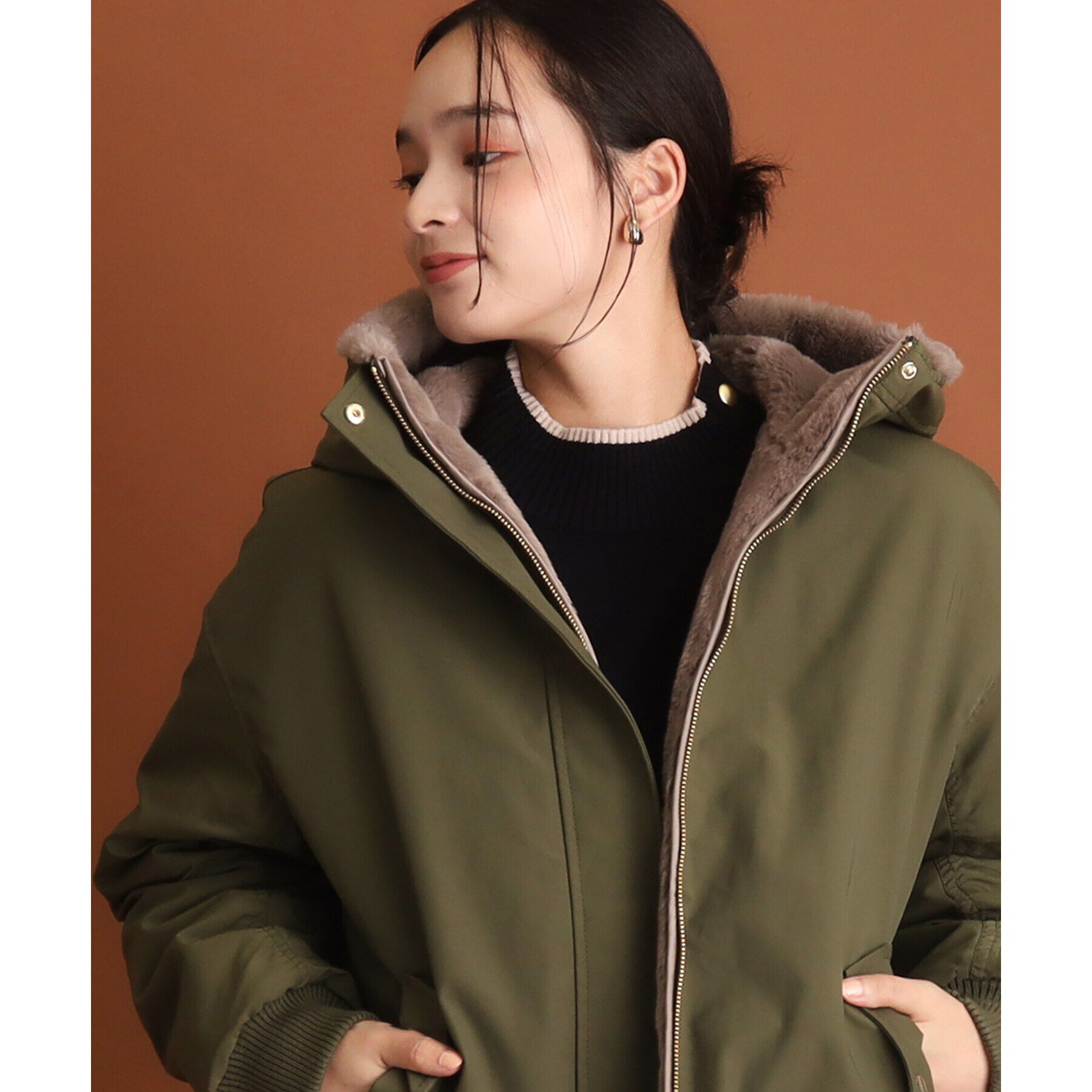 THE SHOP TK「【2WAY/洗えるアウター】MA1&ファーリバーシブルブルゾン」|ブルゾン・スタジャン|