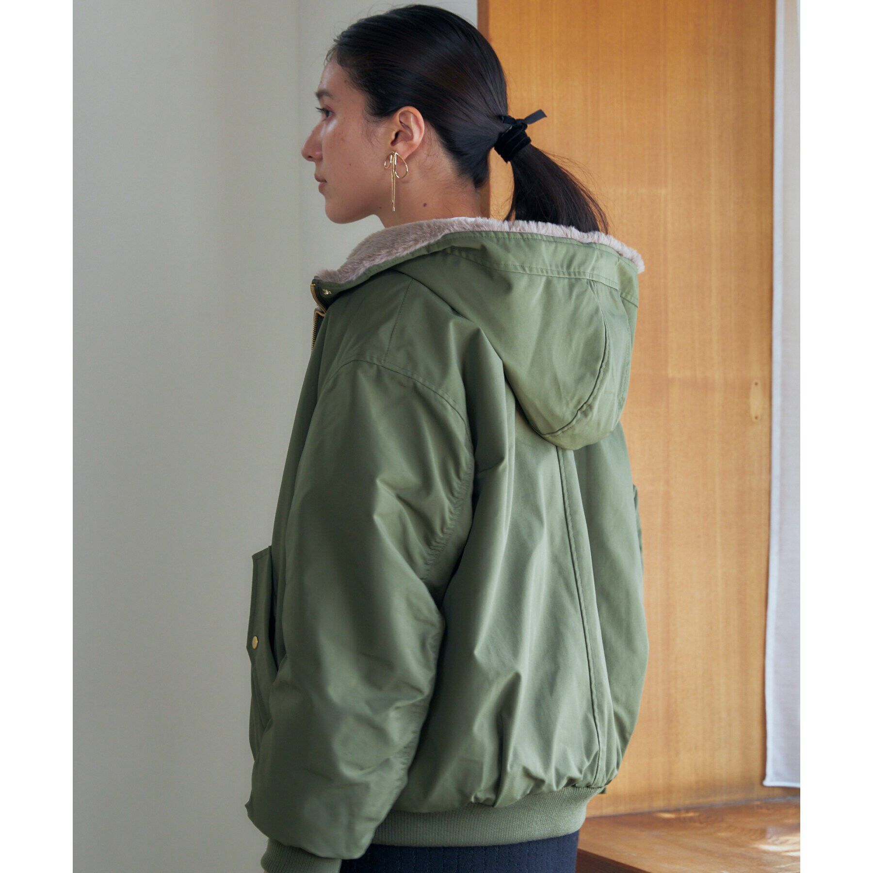 THE SHOP TK「【2WAY/洗えるアウター】MA1&ファーリバーシブルブルゾン」|ブルゾン・スタジャン|