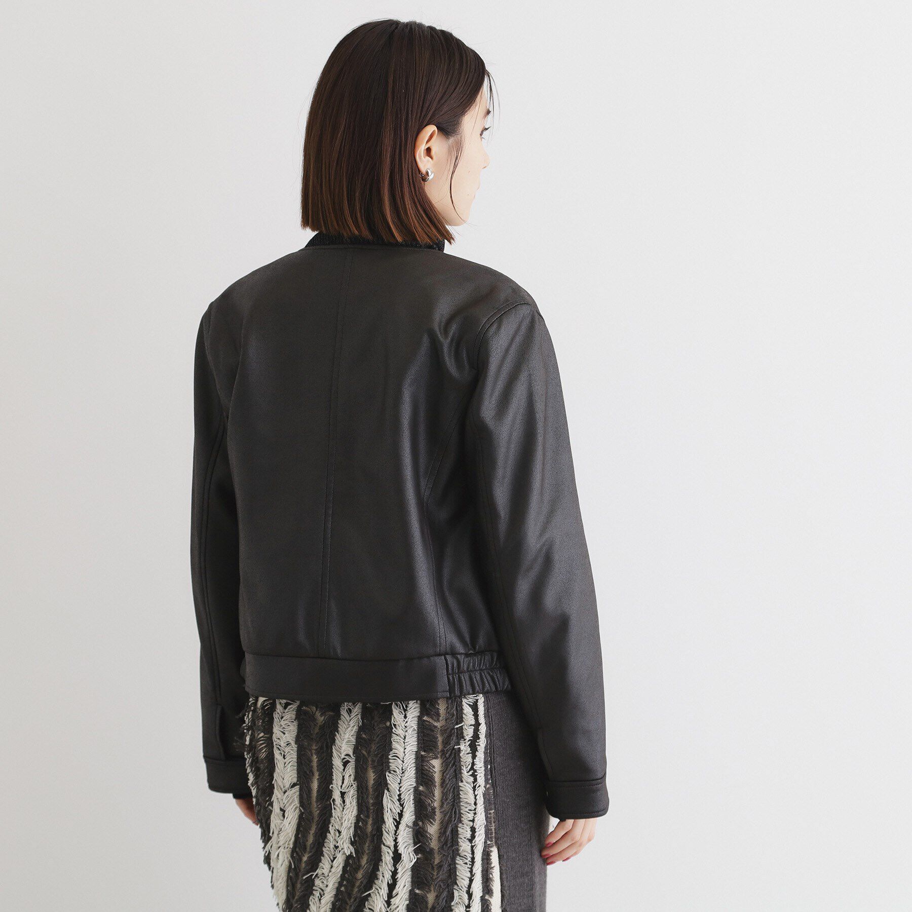 THE SHOP TK「レザー風プリントブルゾン」|ブルゾン・スタジャン|